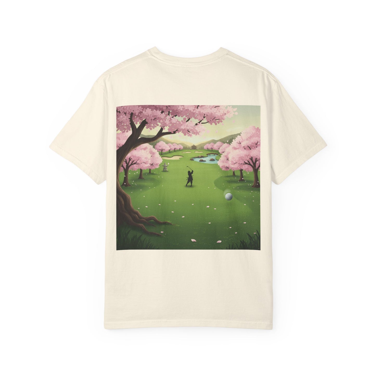 Zen Spot Golf Custom Golf Course Cherry Blossom Graphic T-Shirt