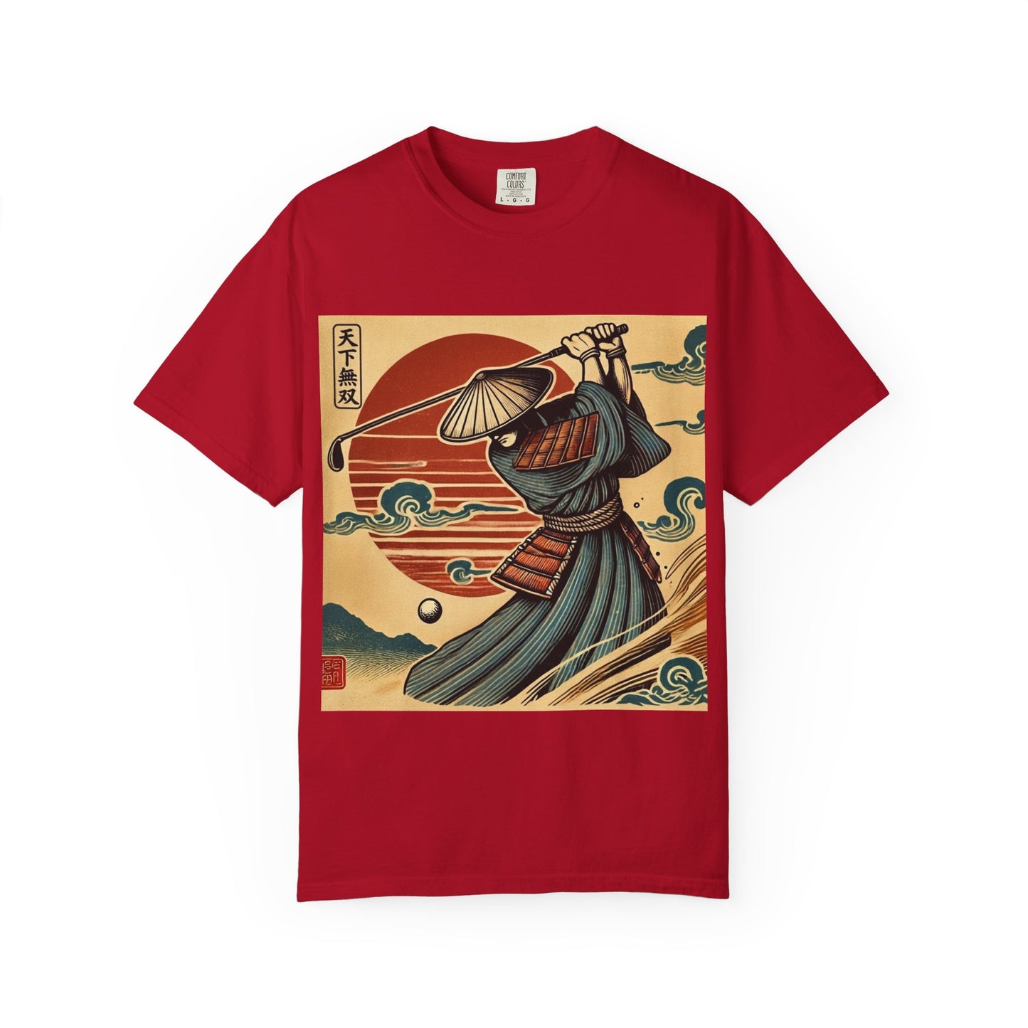 Zen Spot Customized Comfort Colors Samurai Sunset T-Shirt — Vintage Japanese Warrior Graphic Tee