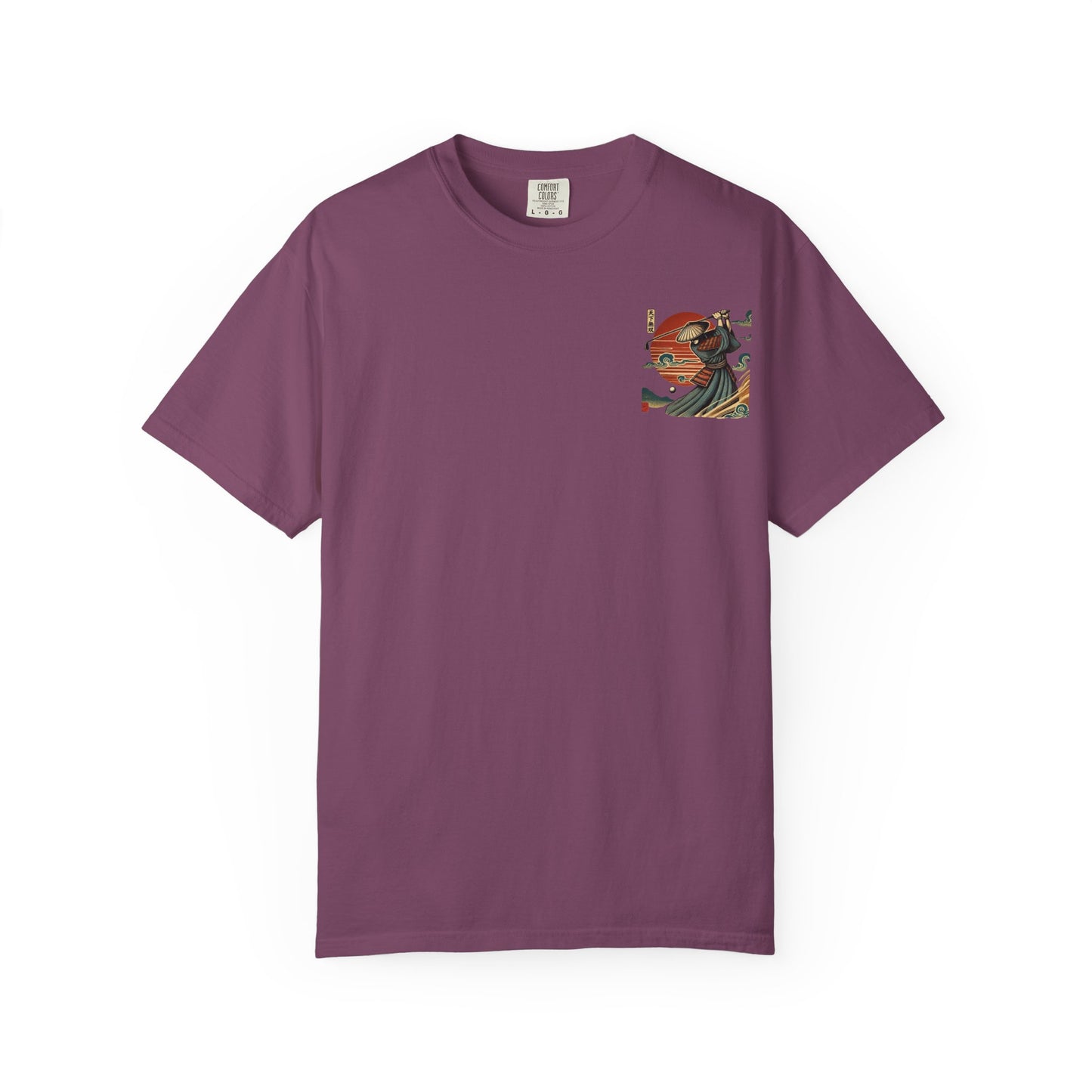 Zen Spot Golf Custom Samurai Golfer Sunset Graphic T-Shirt