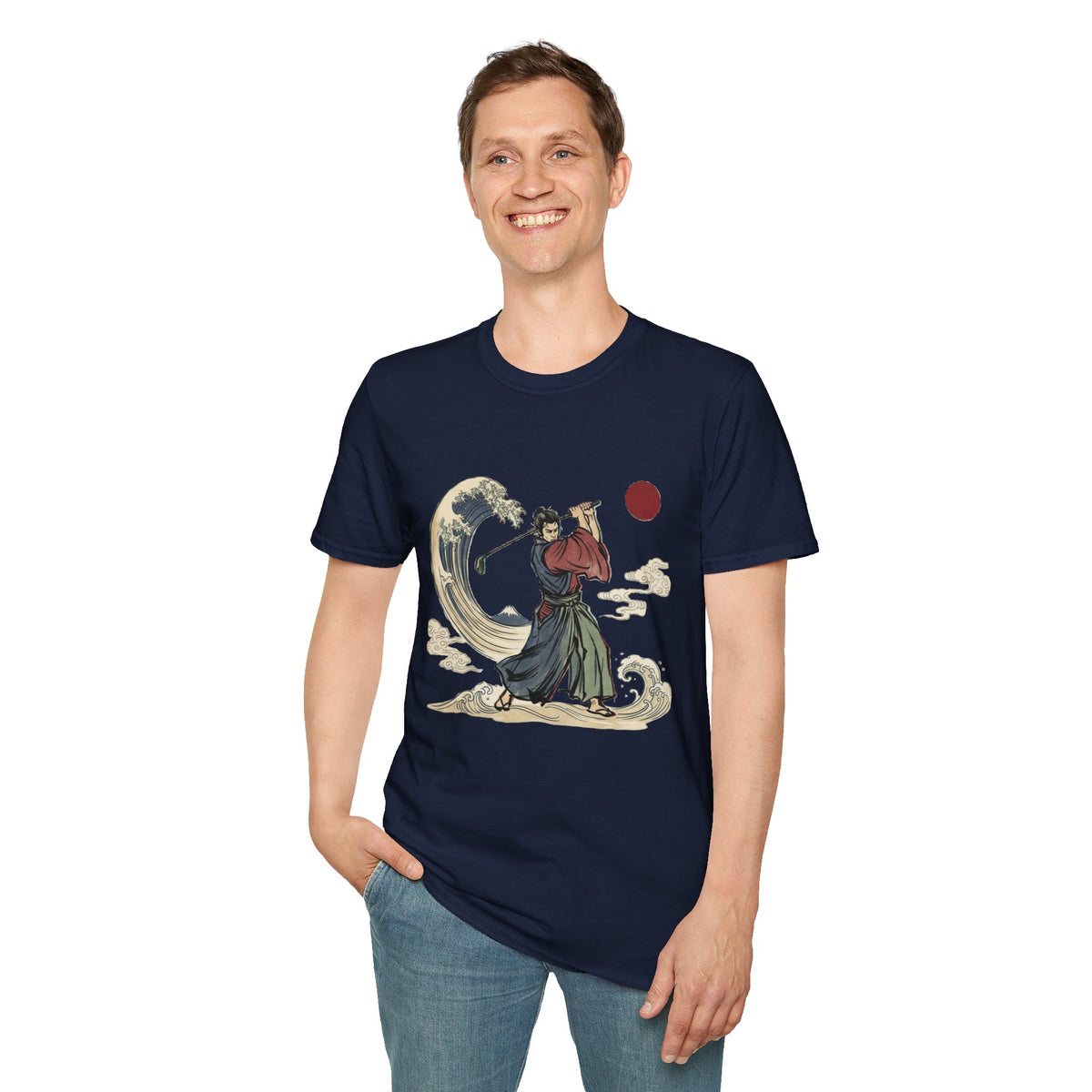 Samurai Golfer T-Shirt — Japanese Wave Golf Graphic