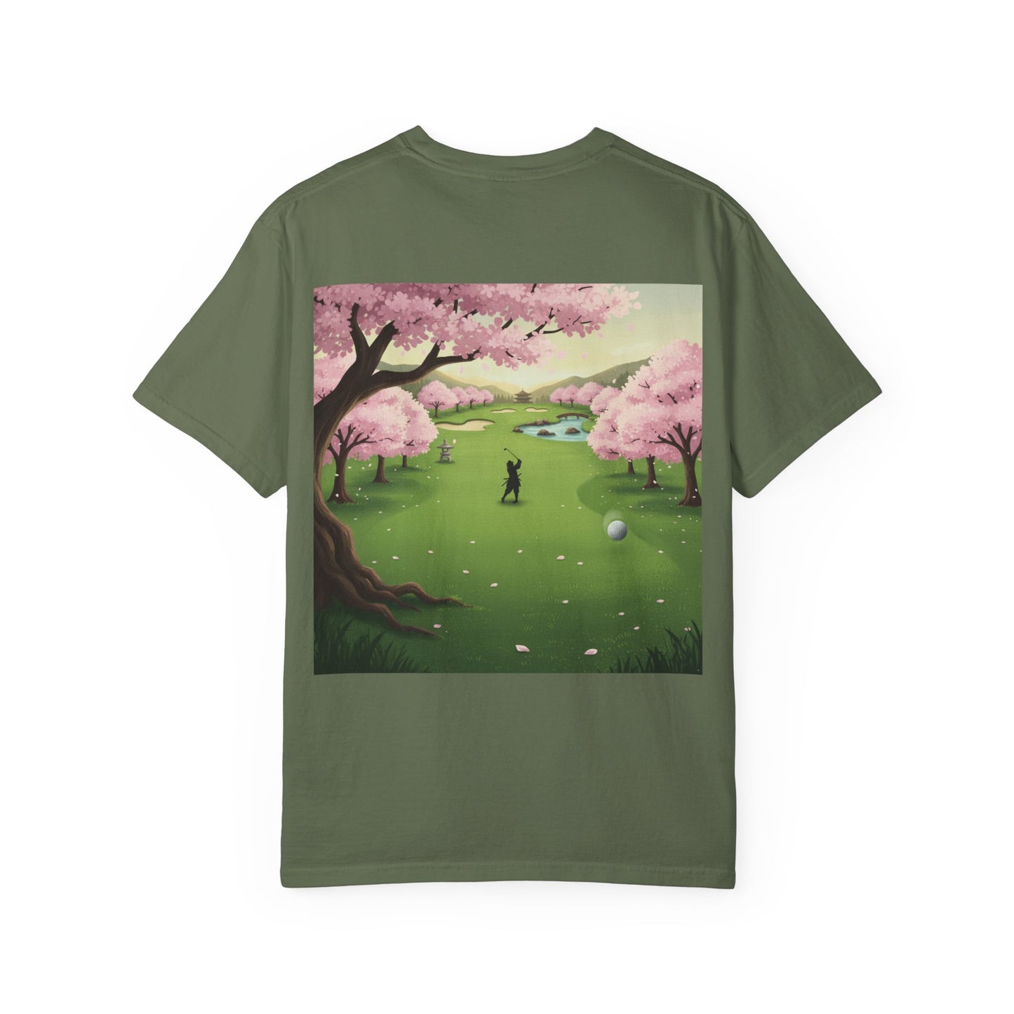 Golf Course Cherry Blossom T-Shirt – Scenic Golfer Graphic Tee