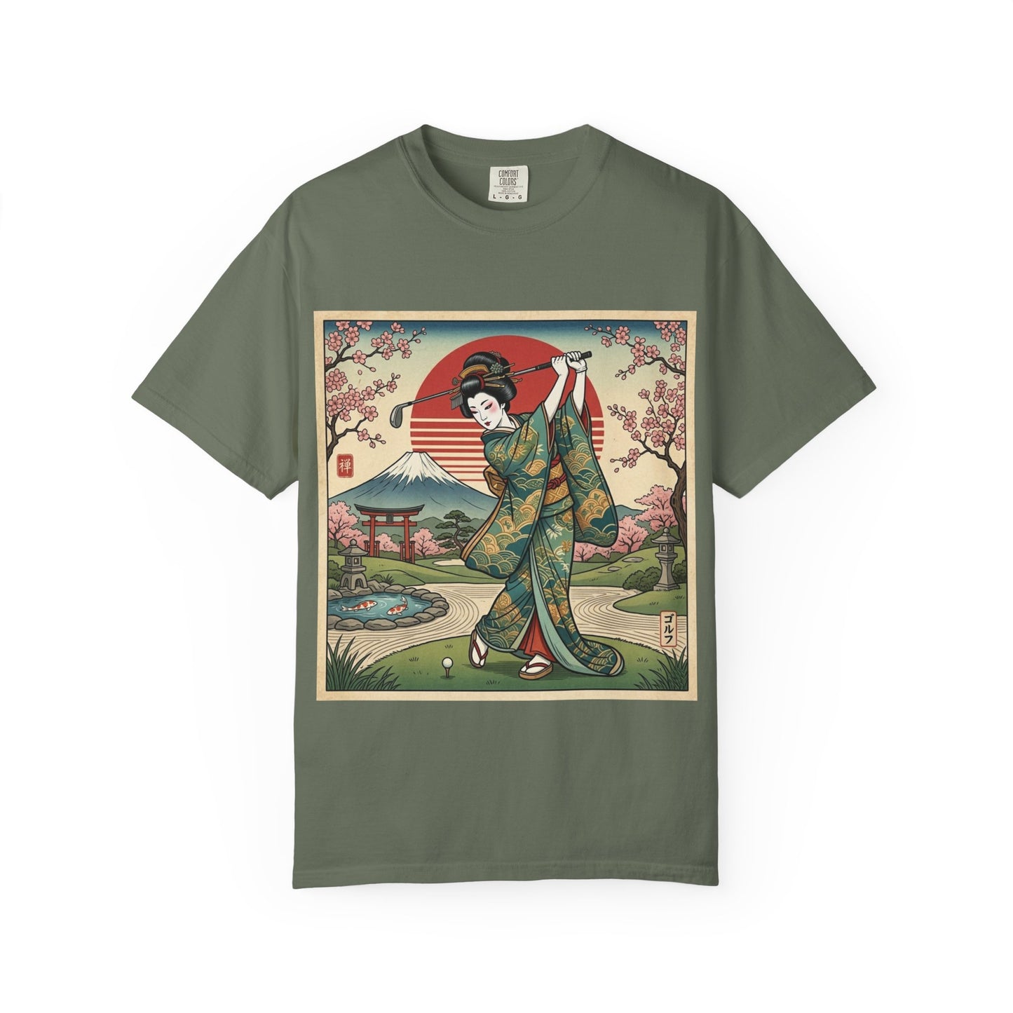 Geisha Sunset T-Shirt — Vintage Japanese Kimono Art Tee