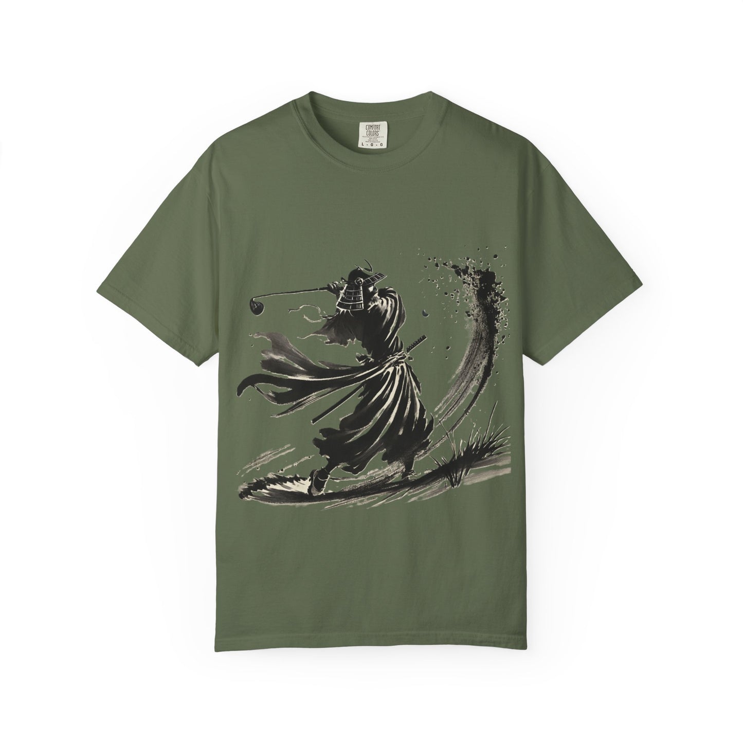 Samurai Golfer Ink Brushstroke T-Shirt