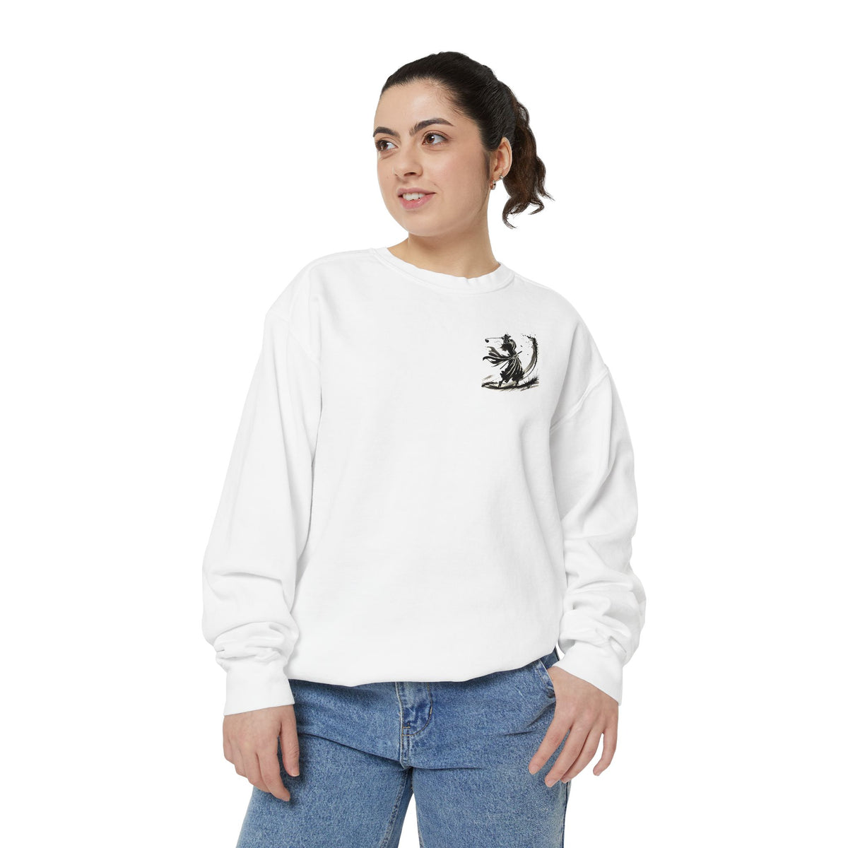 Bunker Blast Samurai Golfer Chest and Back Print Sweatshirt