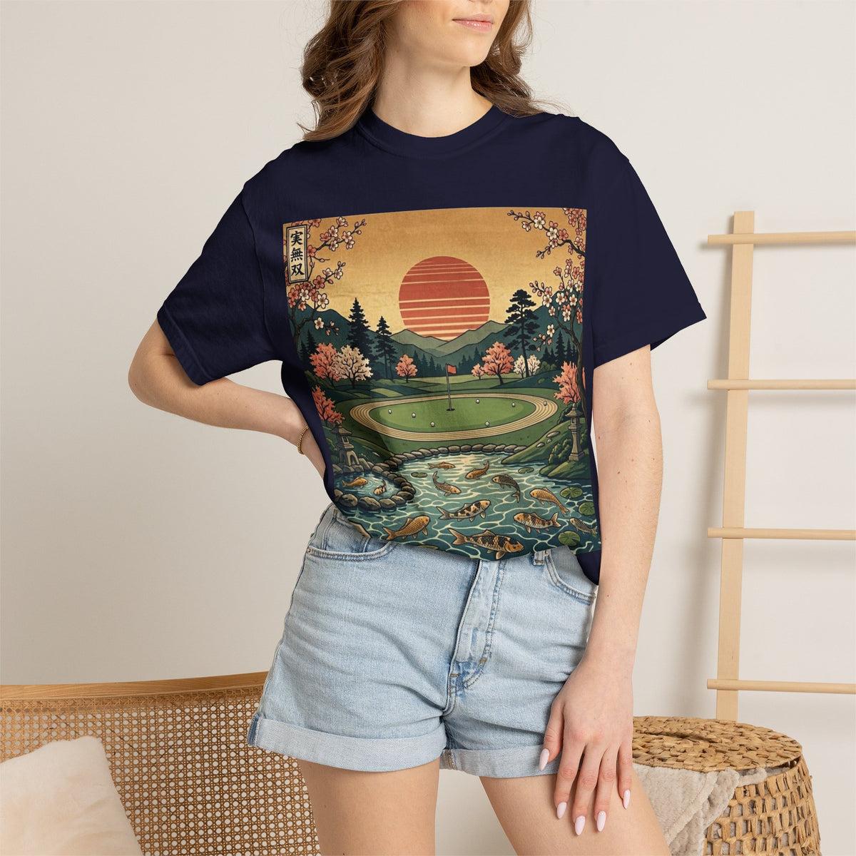Vintage Scenic Golf Course Sunset Graphic T-Shirt