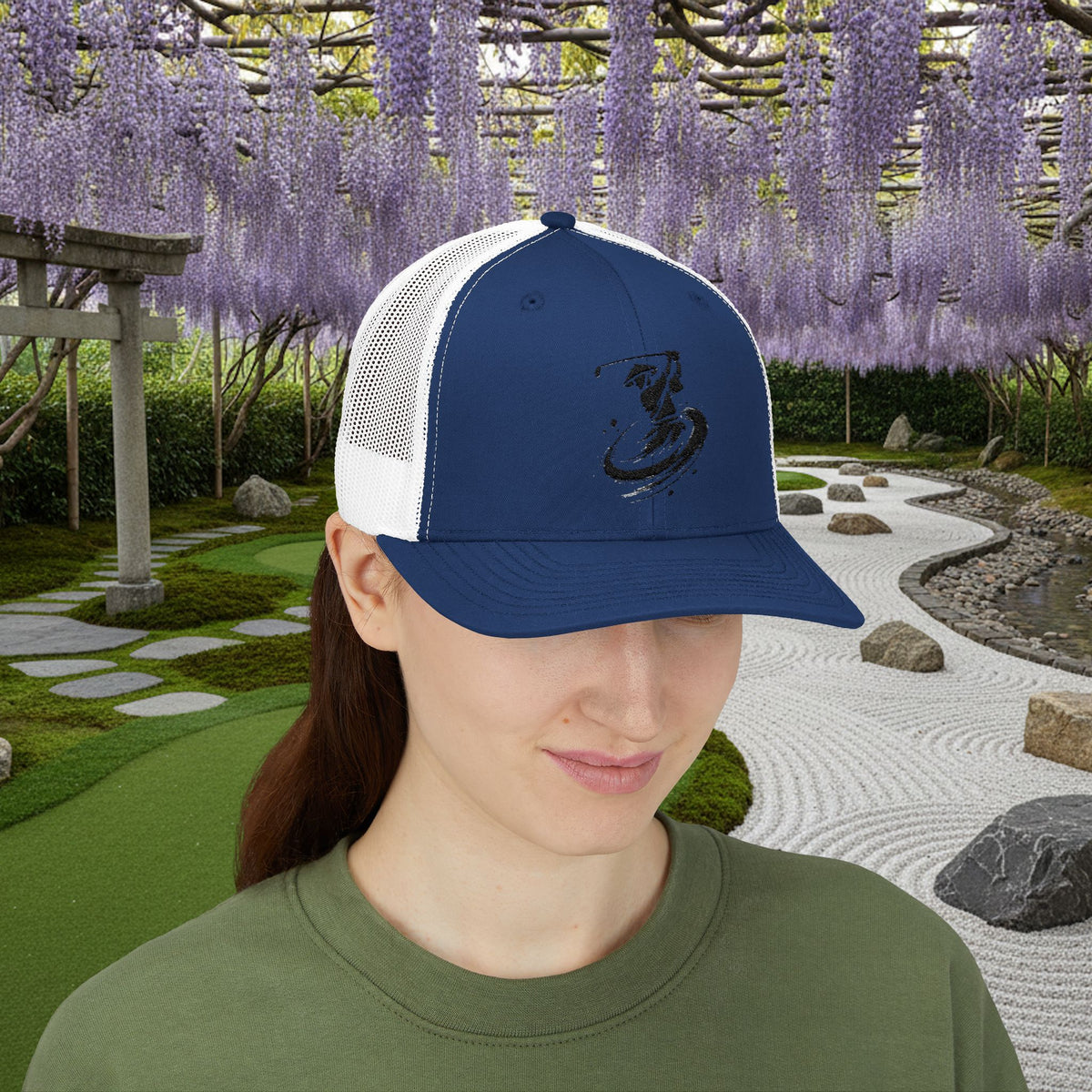 Embroidered Kendo Samurai Golf Swing Trucker Hat