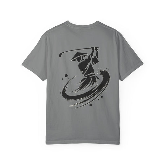 Zen Spot Customized Comfort Colors Zen Golf Swing Graphic T‑Shirt — Ink Brush Golfer Design