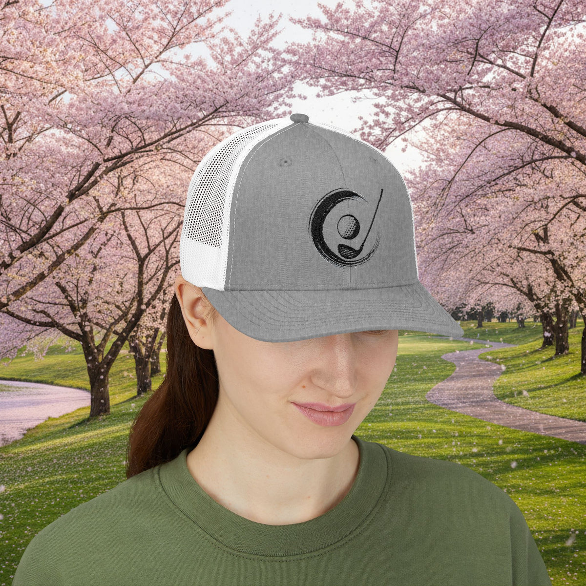 Embroidered "Zen Spot" Golf Logo Trucker Cap