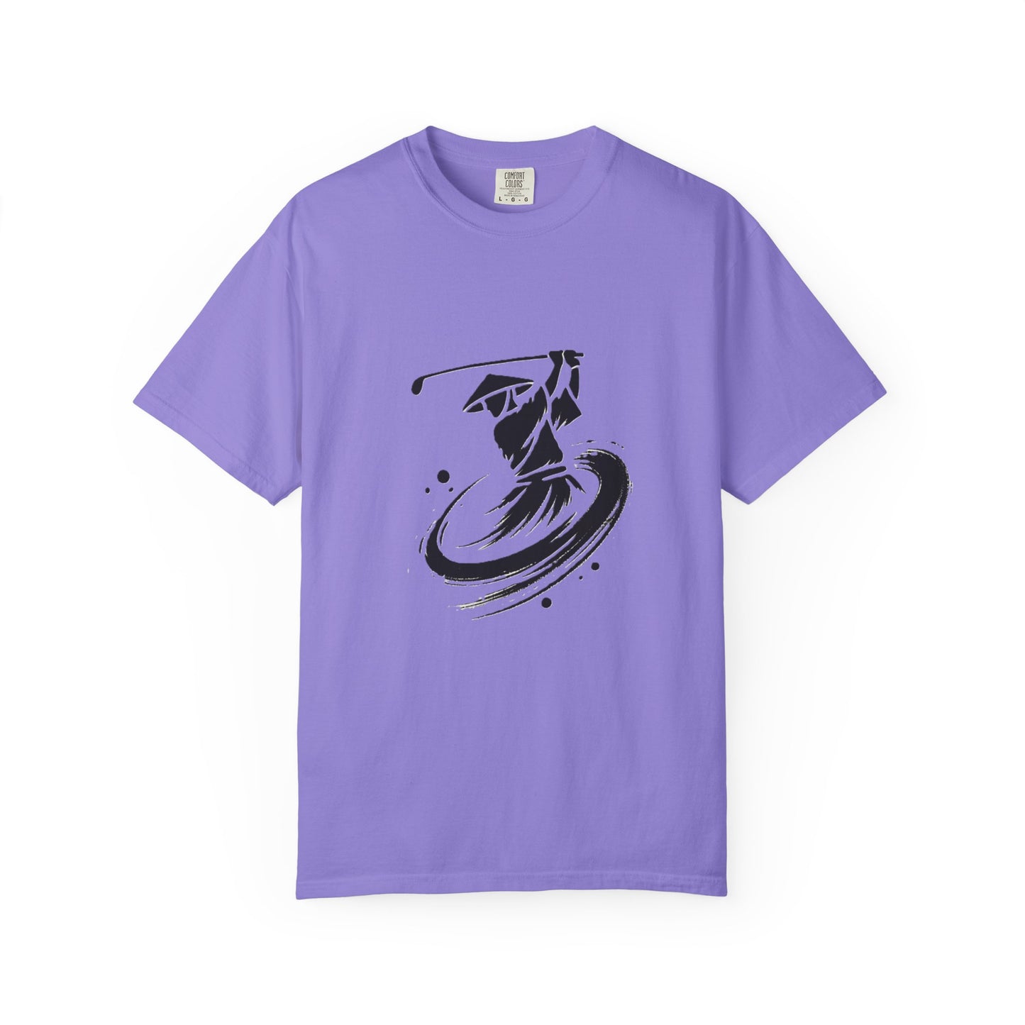 Zen Spot Golf Custom Ink Brush Zen Golfer Swing Graphic T‑Shirt