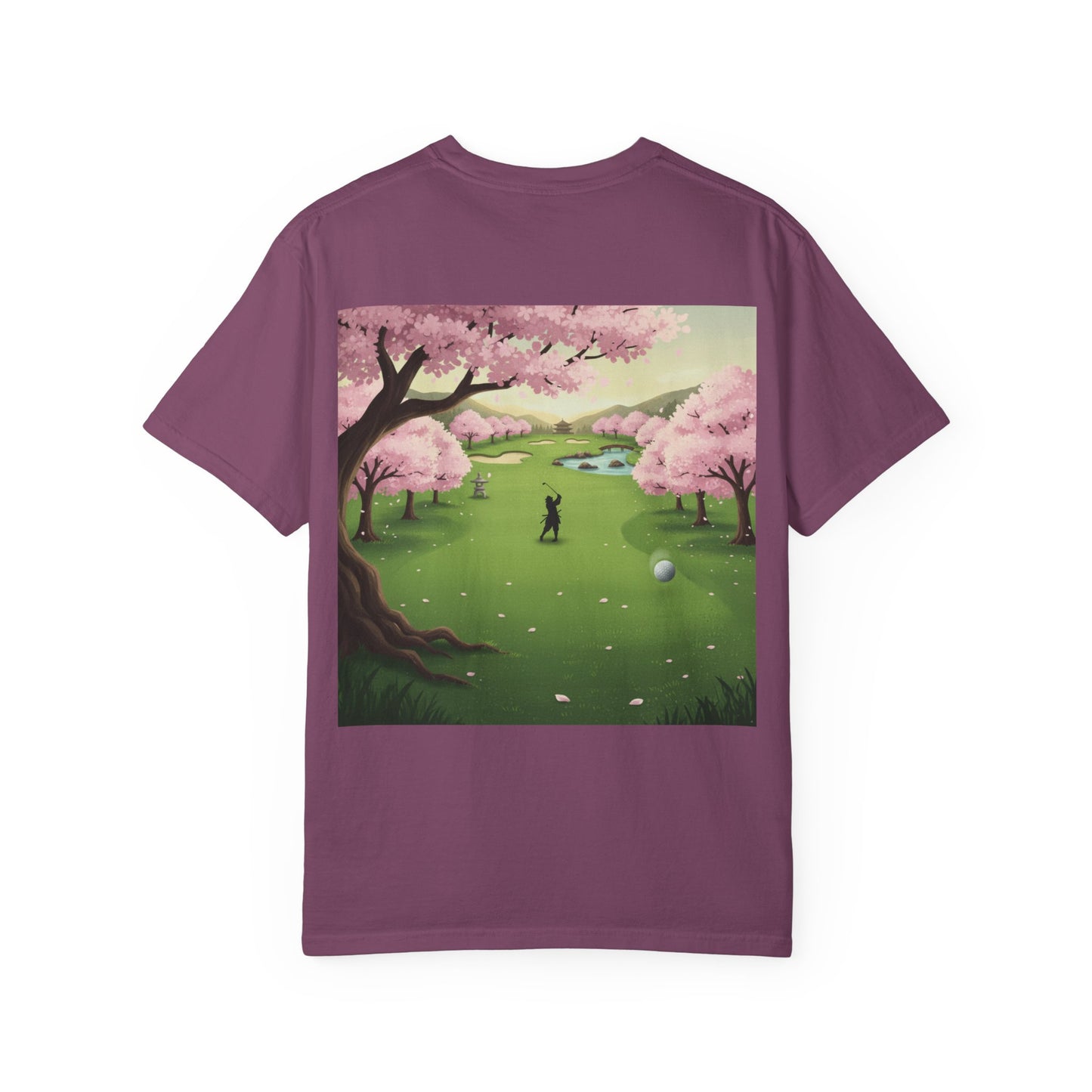 Zen Spot Golf Custom Golf Course Cherry Blossom Graphic T-Shirt