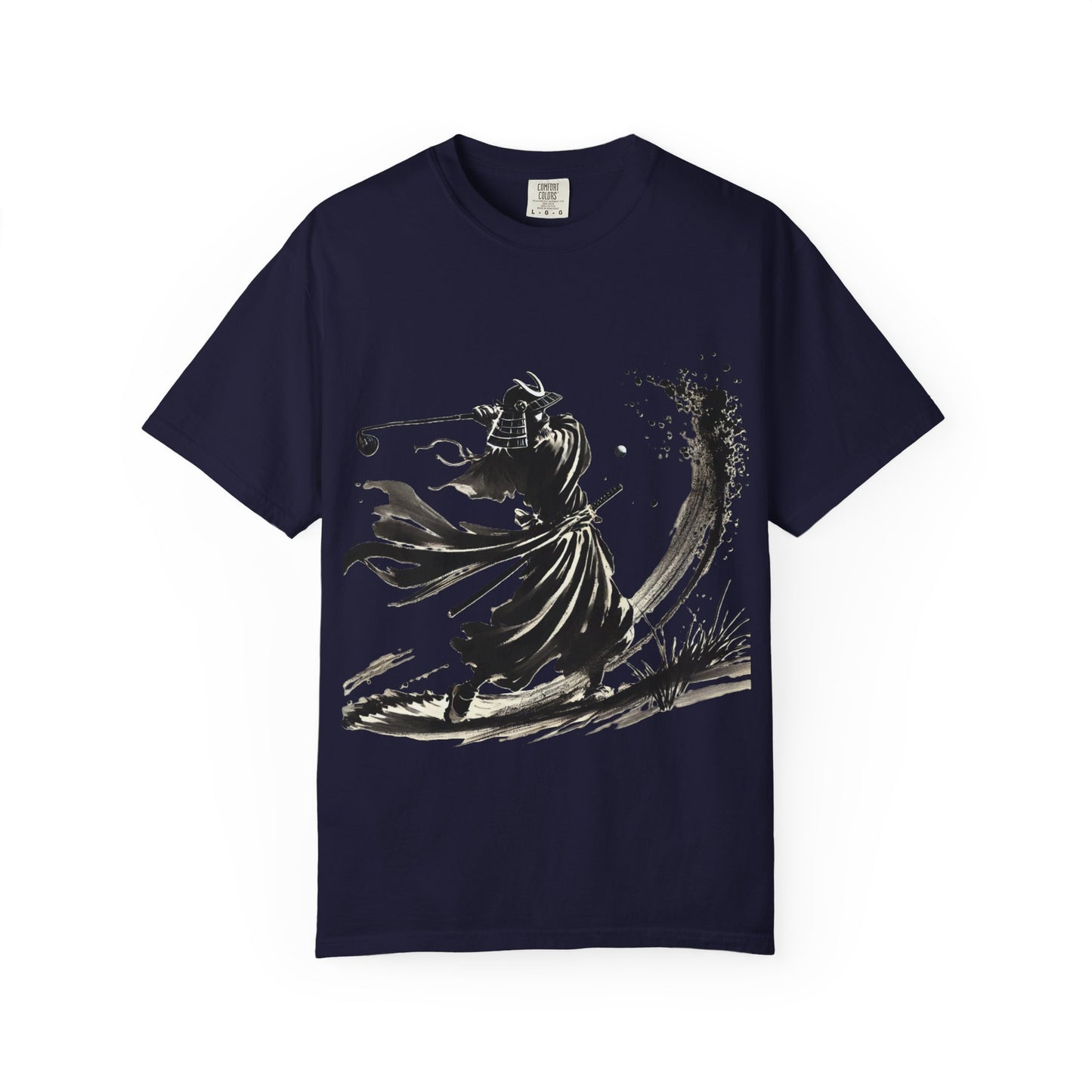 Zen Spot Golf Custom Samurai Golfer Ink Brushstroke T-Shirt