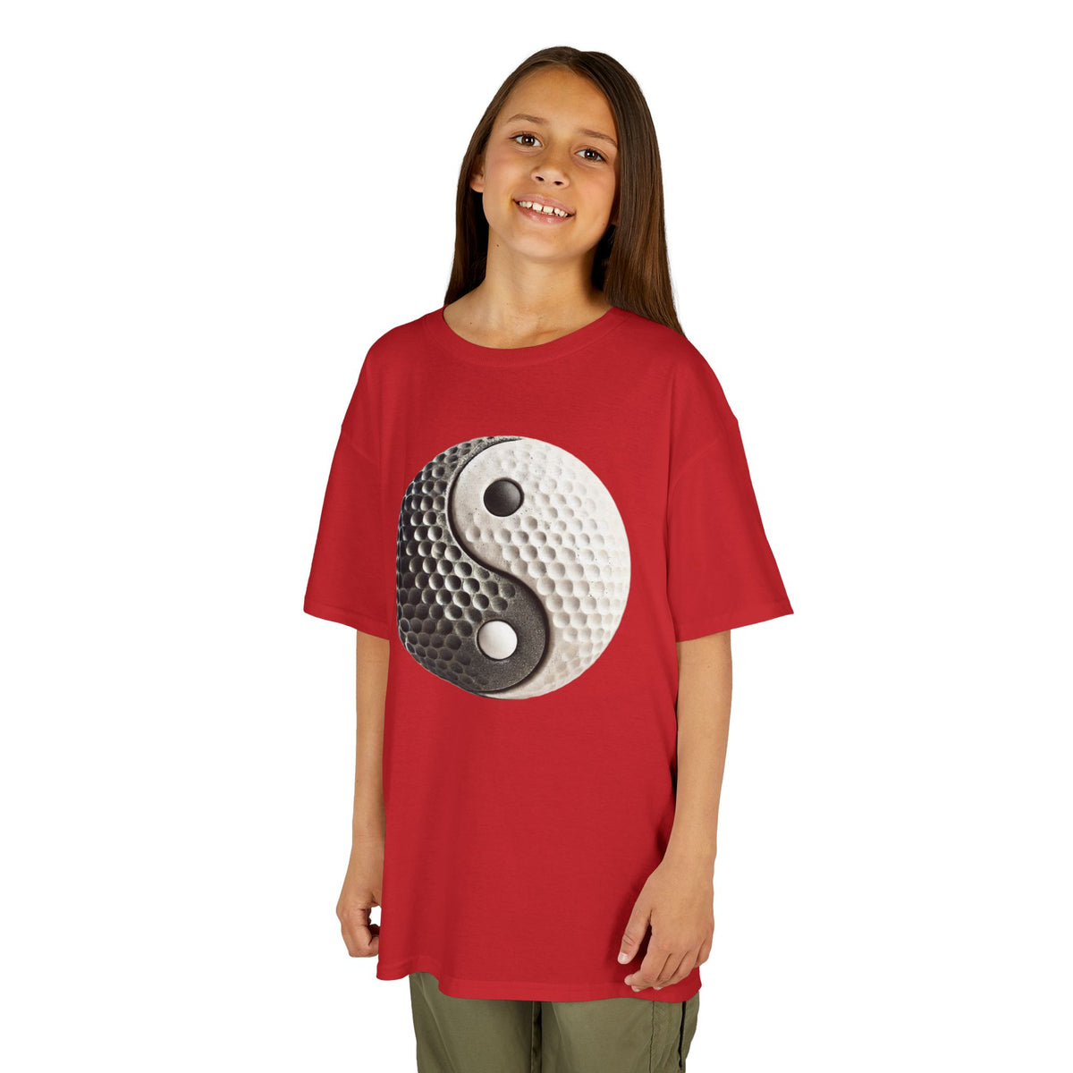 Stone Yin Yang Golf Ball Kids Graphic T-Shirt