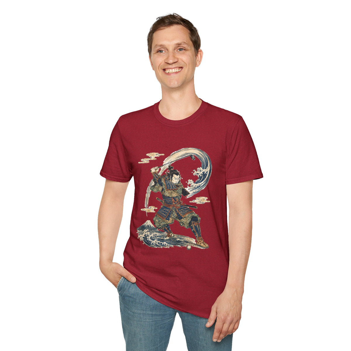 Samurai Golfer Wave T-Shirt — Vintage Japanese Warrior Art Tee