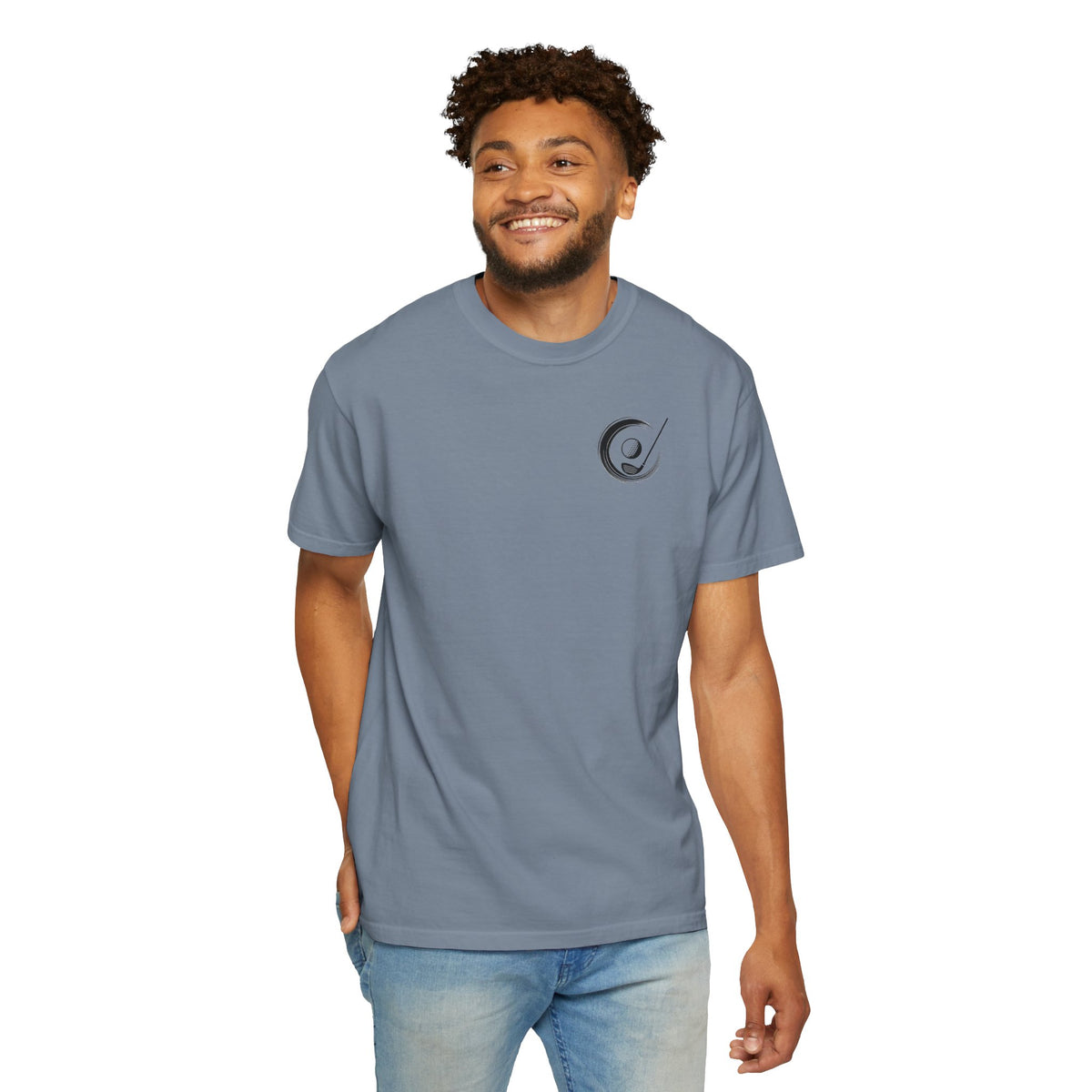 Enso Circle Golf  Stroke Chest Sunset Warrior Samurai Golfer Back Graphic T-Shirt