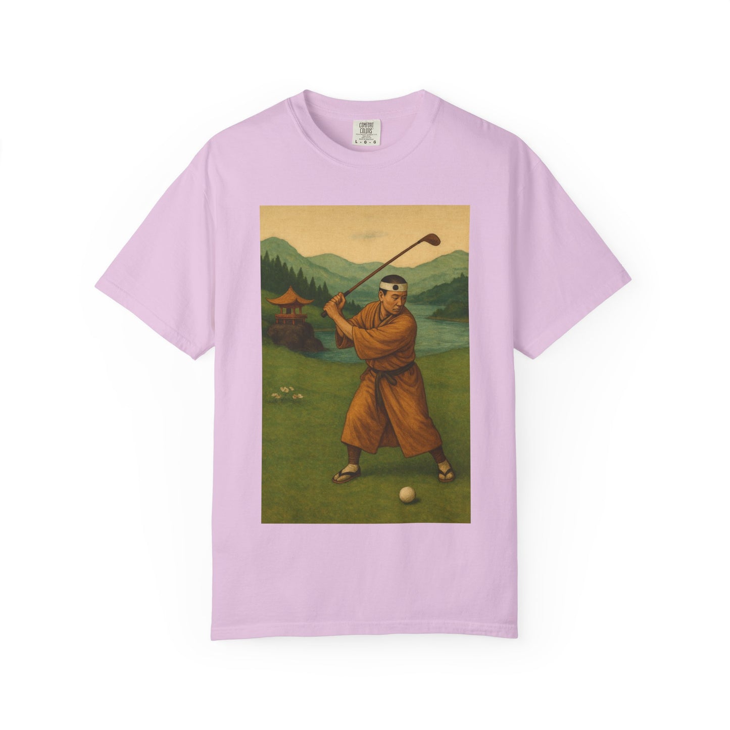 Zen Spot Golf Custom Vintage Golf Scene Monk Golfer Graphic T-Shirt
