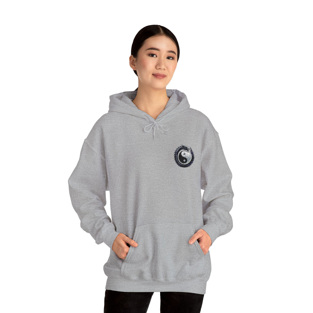 Embroidered Yin Yang Dragon Golf Ball Hoodie