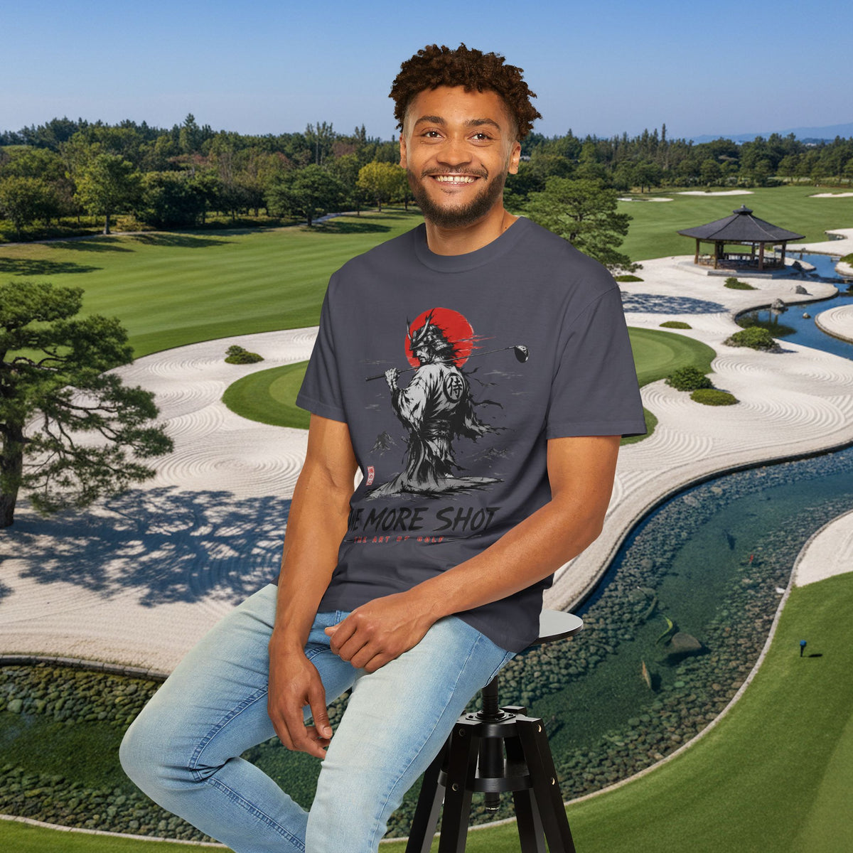 Golf Samurai T-Shirt — "One More Shot" Graphic Tee