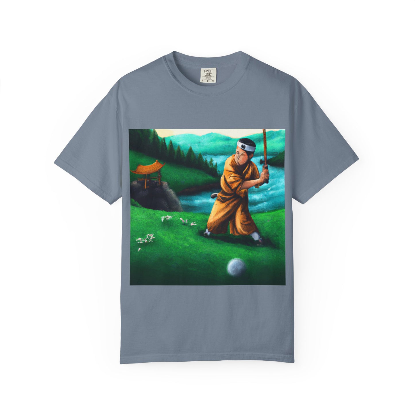 Zen Spot Golf Custom Monk Golfer Oil Painting Art Graphic T-Shirt