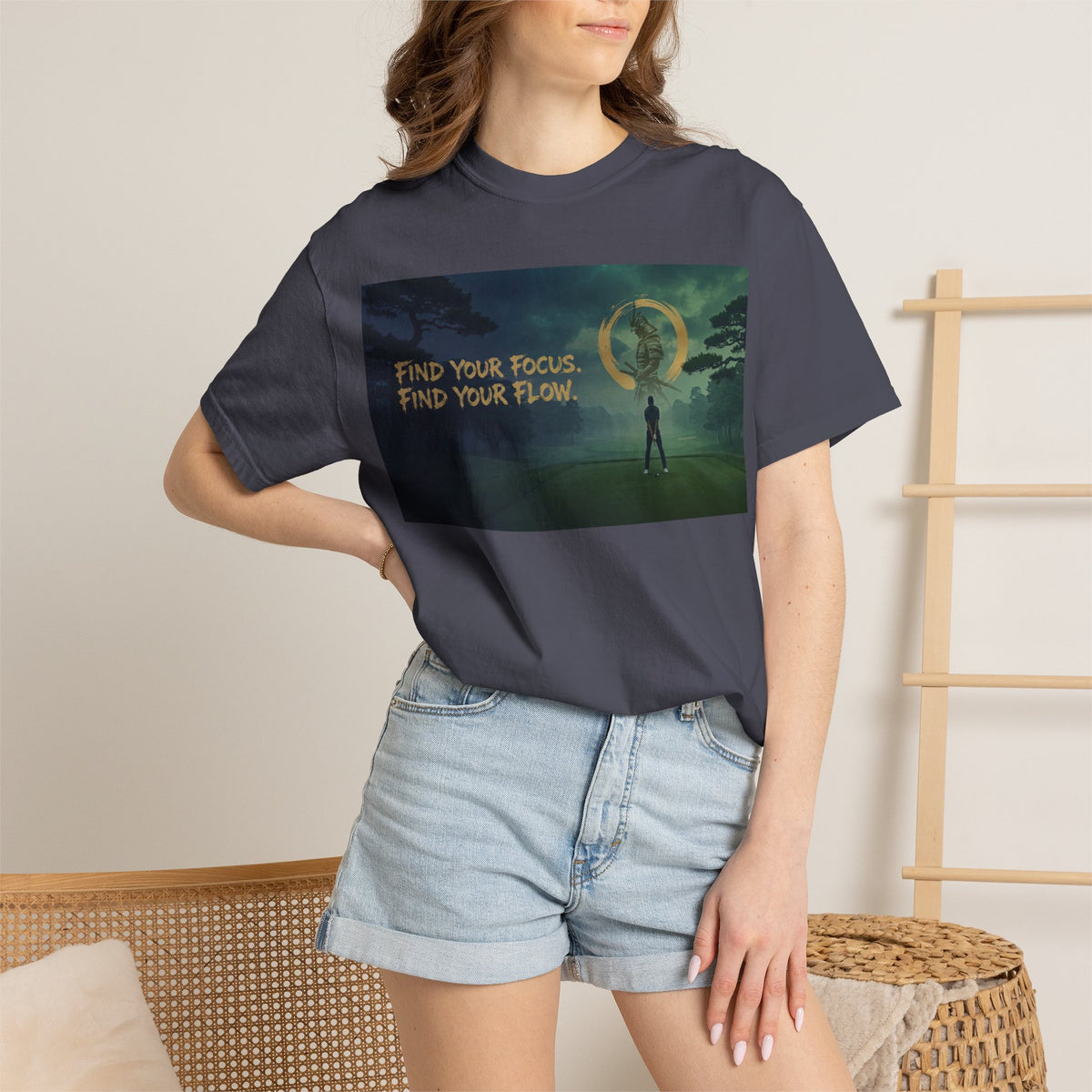 Find Your Focus Motivational Golf Course Graphic T-Shirt