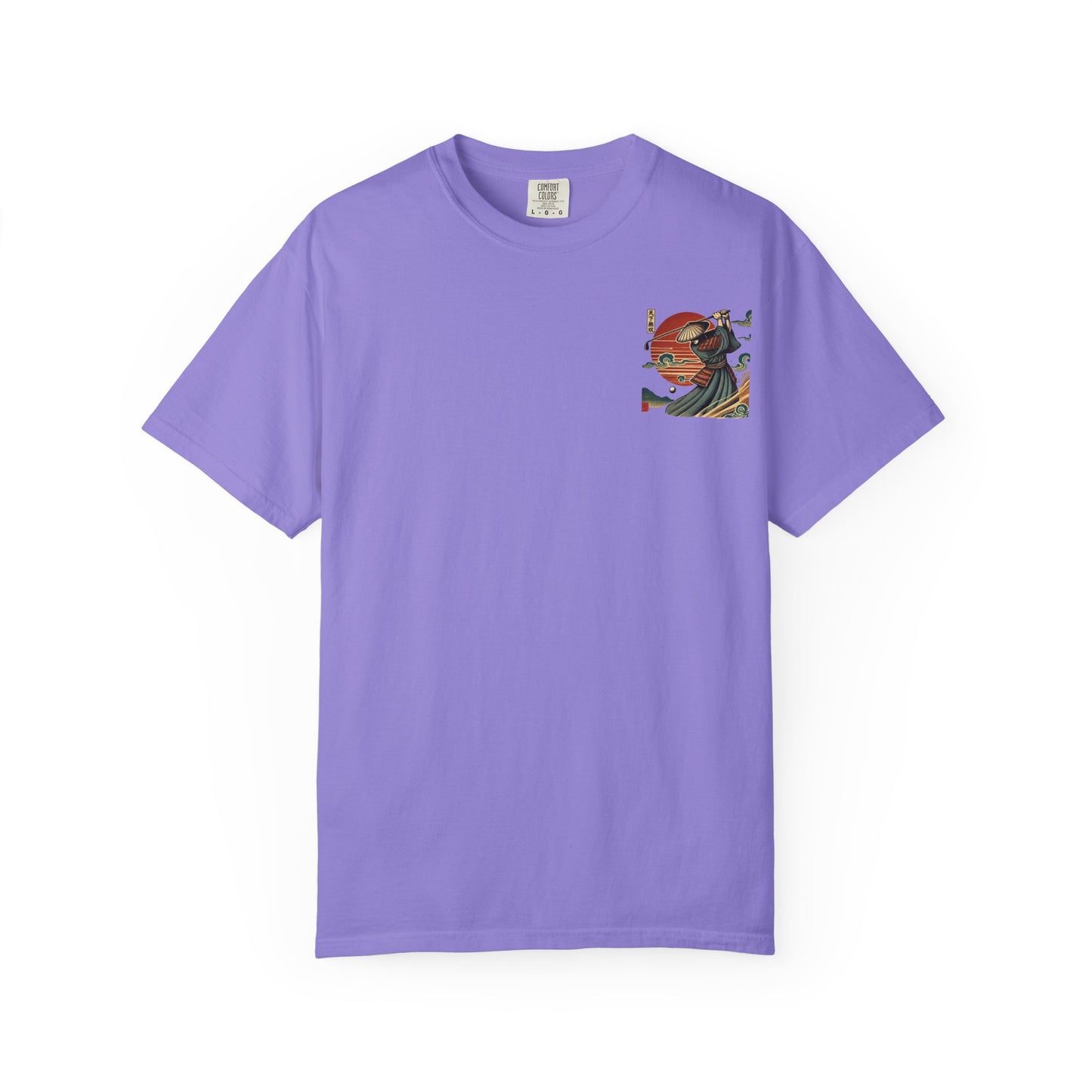 Zen Spot Golf Custom Samurai Golfer Sunset Graphic T-Shirt