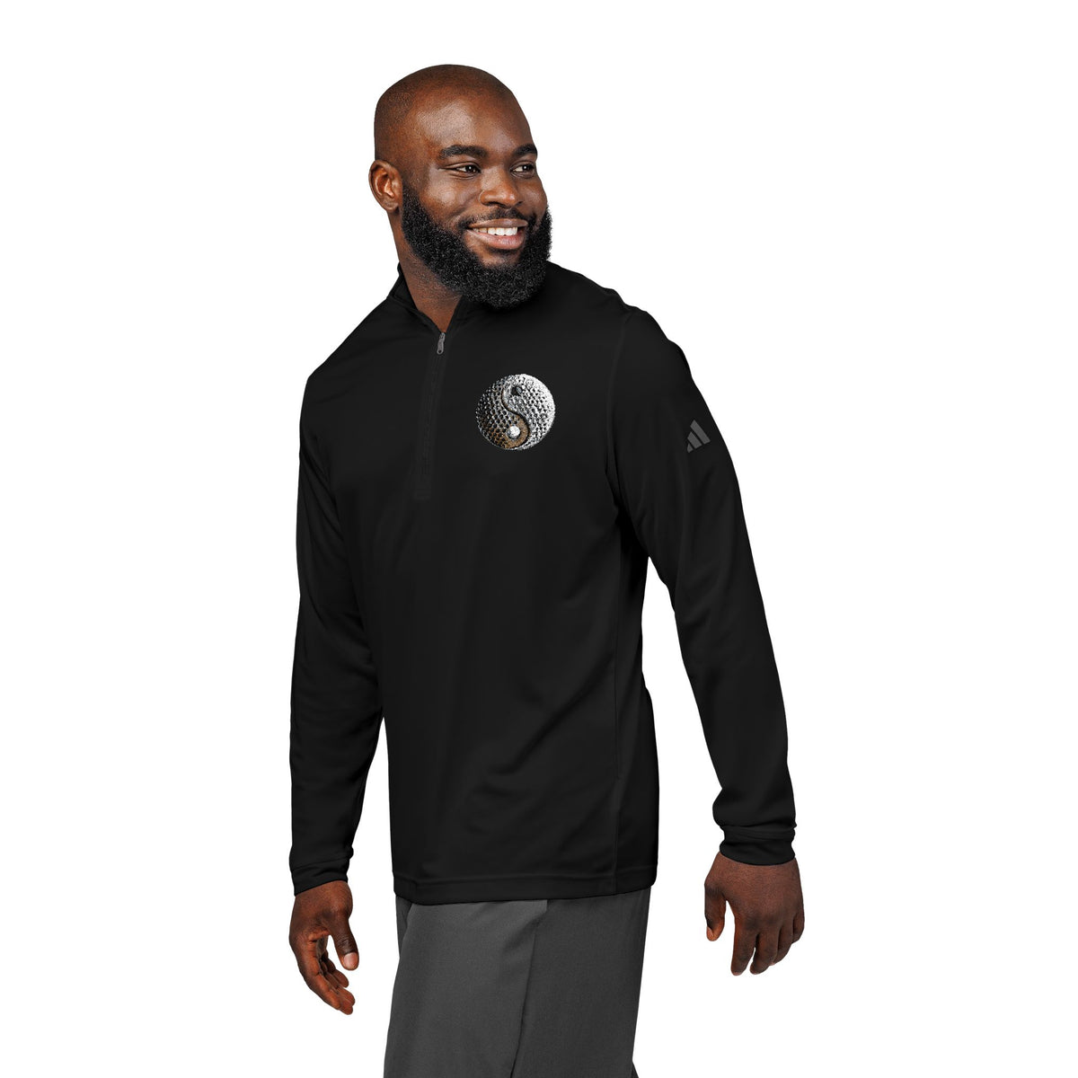 Embroidered Stone Yin-Yang Golf Ball Quarter-Zip Pullover