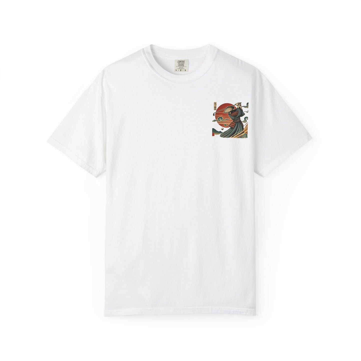 Zen Spot Golf Custom Samurai Golfer Sunset Graphic T-Shirt
