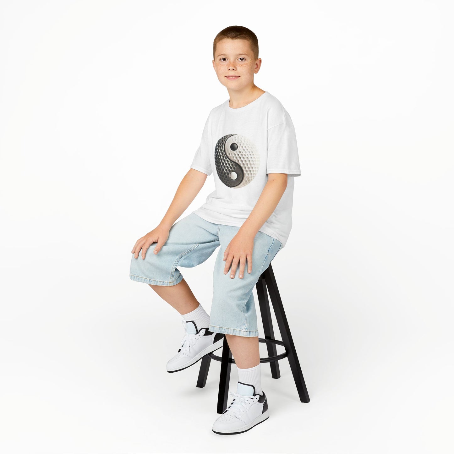 Zen Spot Golf Custom Stone Yin Yang Golf Ball Graphic T-Shirt