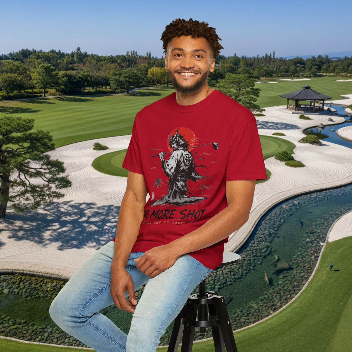 Golf Samurai T-Shirt — "One More Shot" Graphic Tee