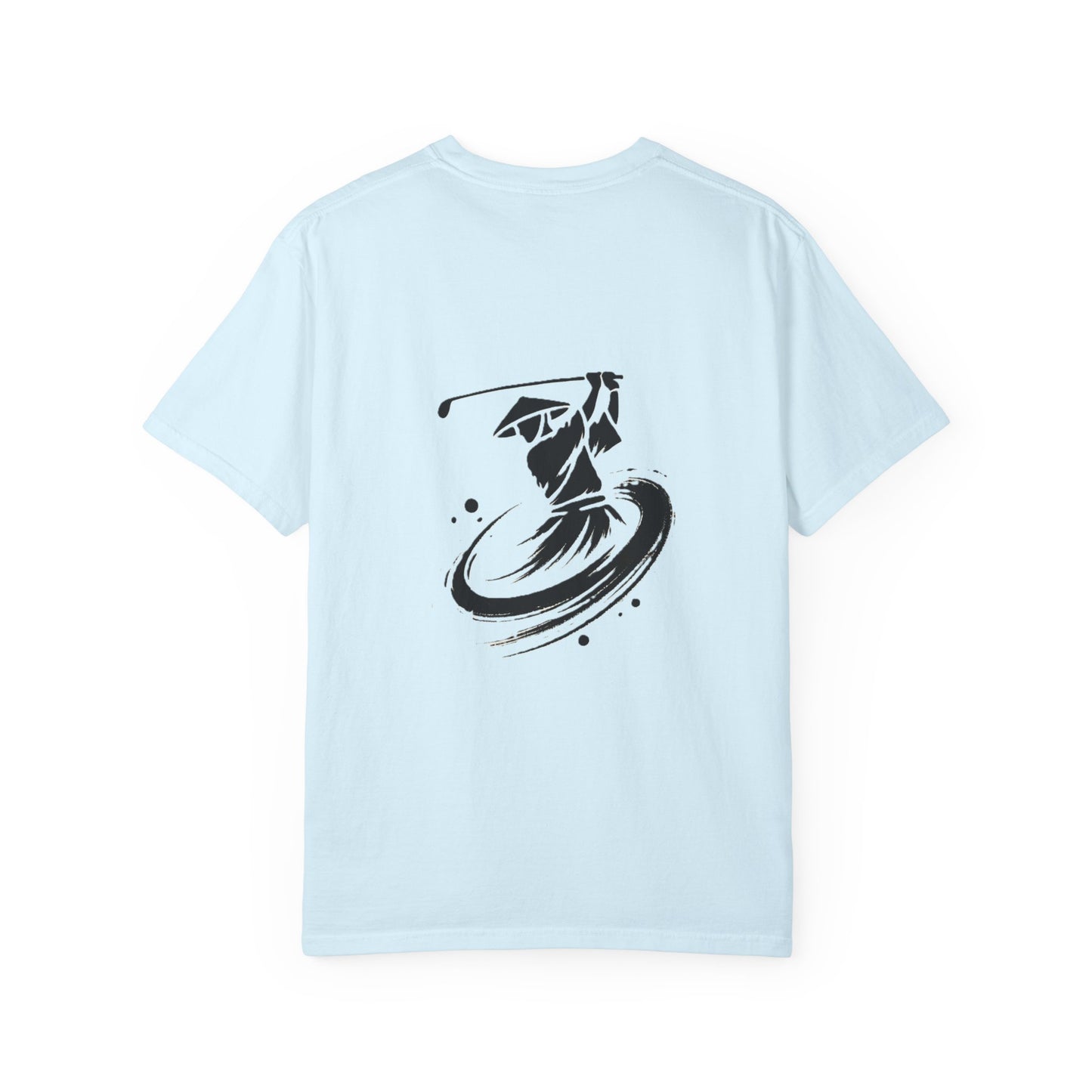 Zen Spot Golf Custom Ink Brush Golfer Swing Graphic T‑Shirt