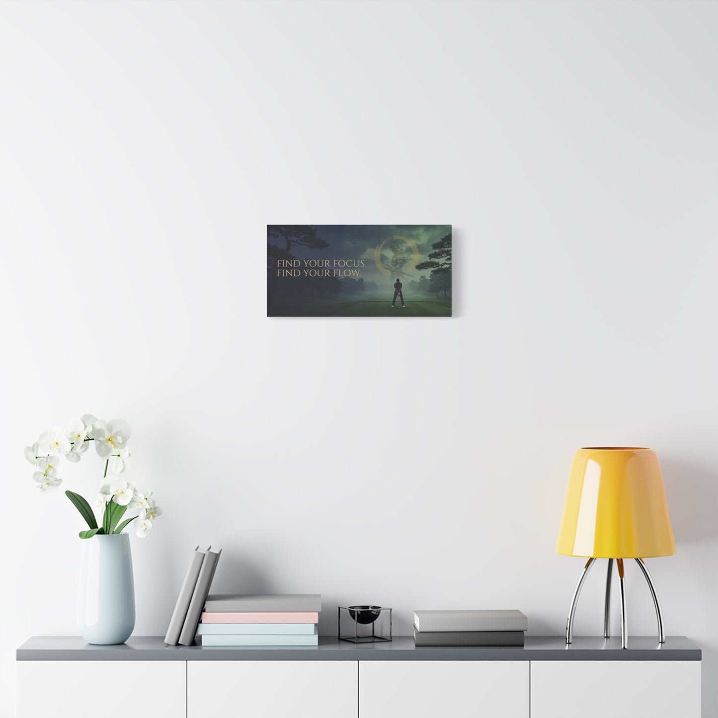 Golf Motivational Canvas Print — "Find Your Focus, Find Your Flow"