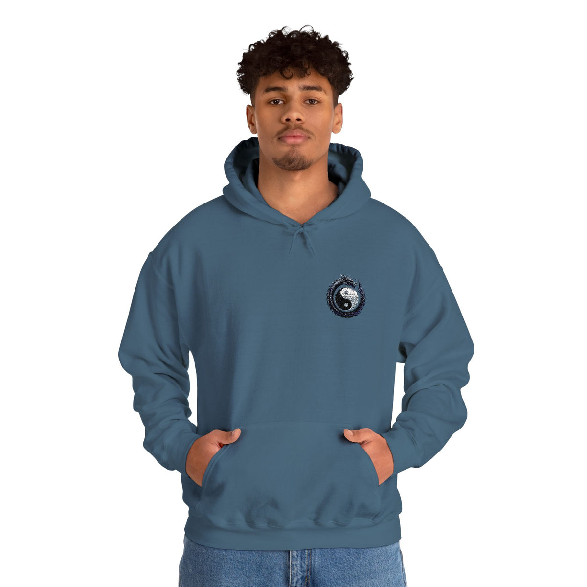 Embroidered Yin Yang Dragon Golf Ball Hoodie