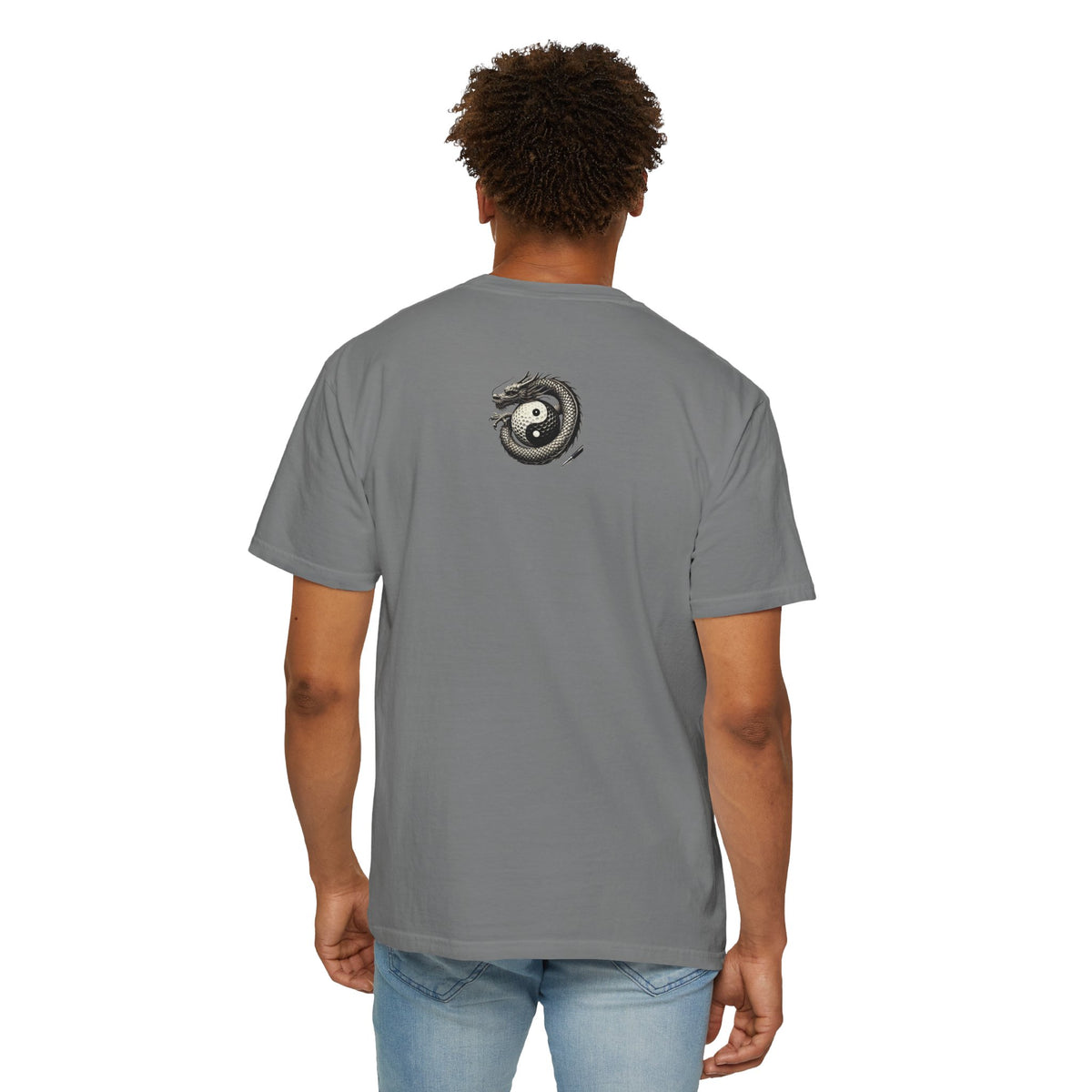 Yin Yang Dragon Golf Ball Front and Back Design Graphic T-Shirt