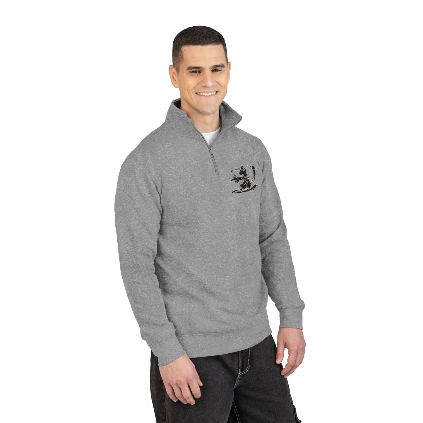 Custom Samurai Mon Emblem Yoroi Quarter-Zip: The Armor of Presence