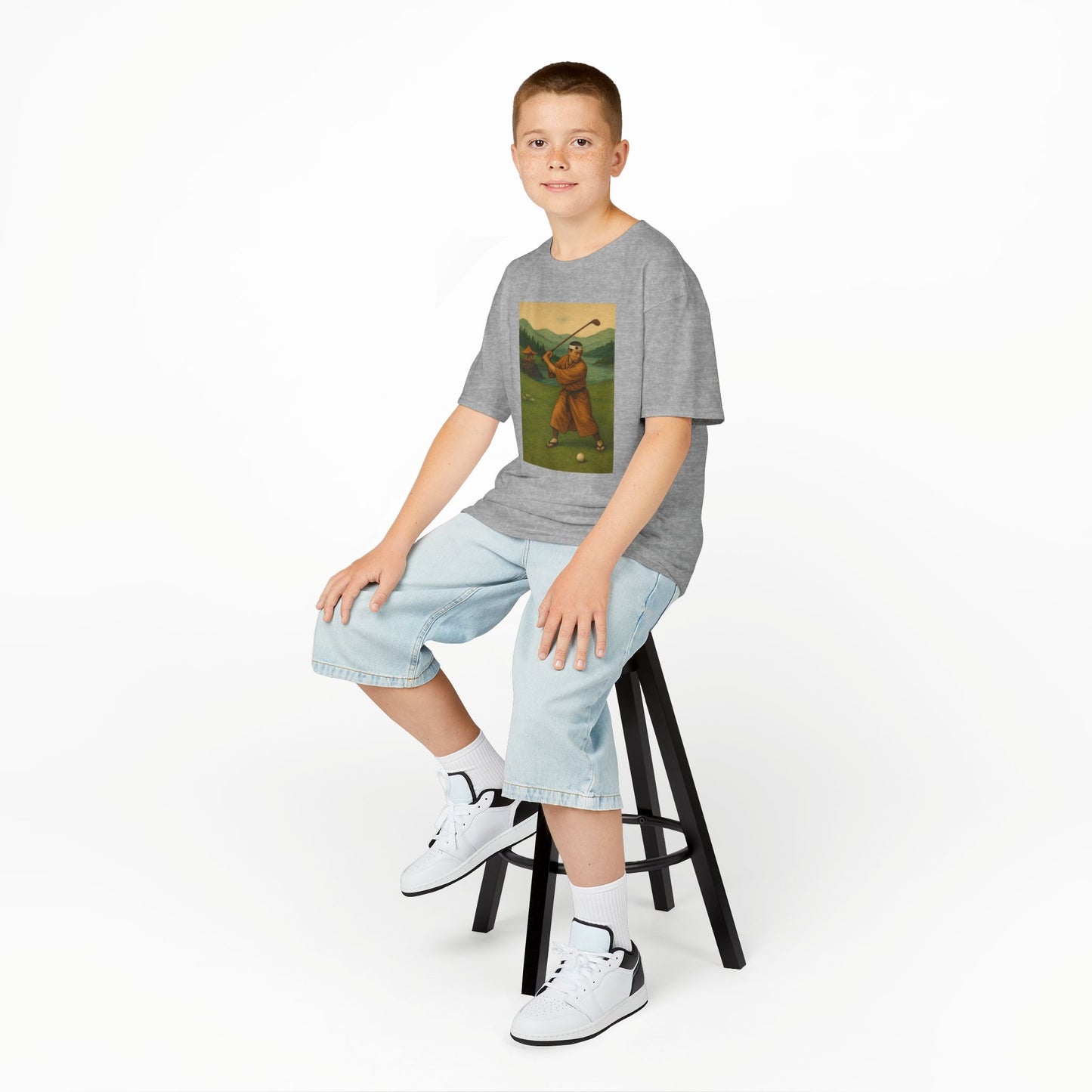 Zen Spot Golf Custom Vintage Golfer Kids Graphic T‑Shirt