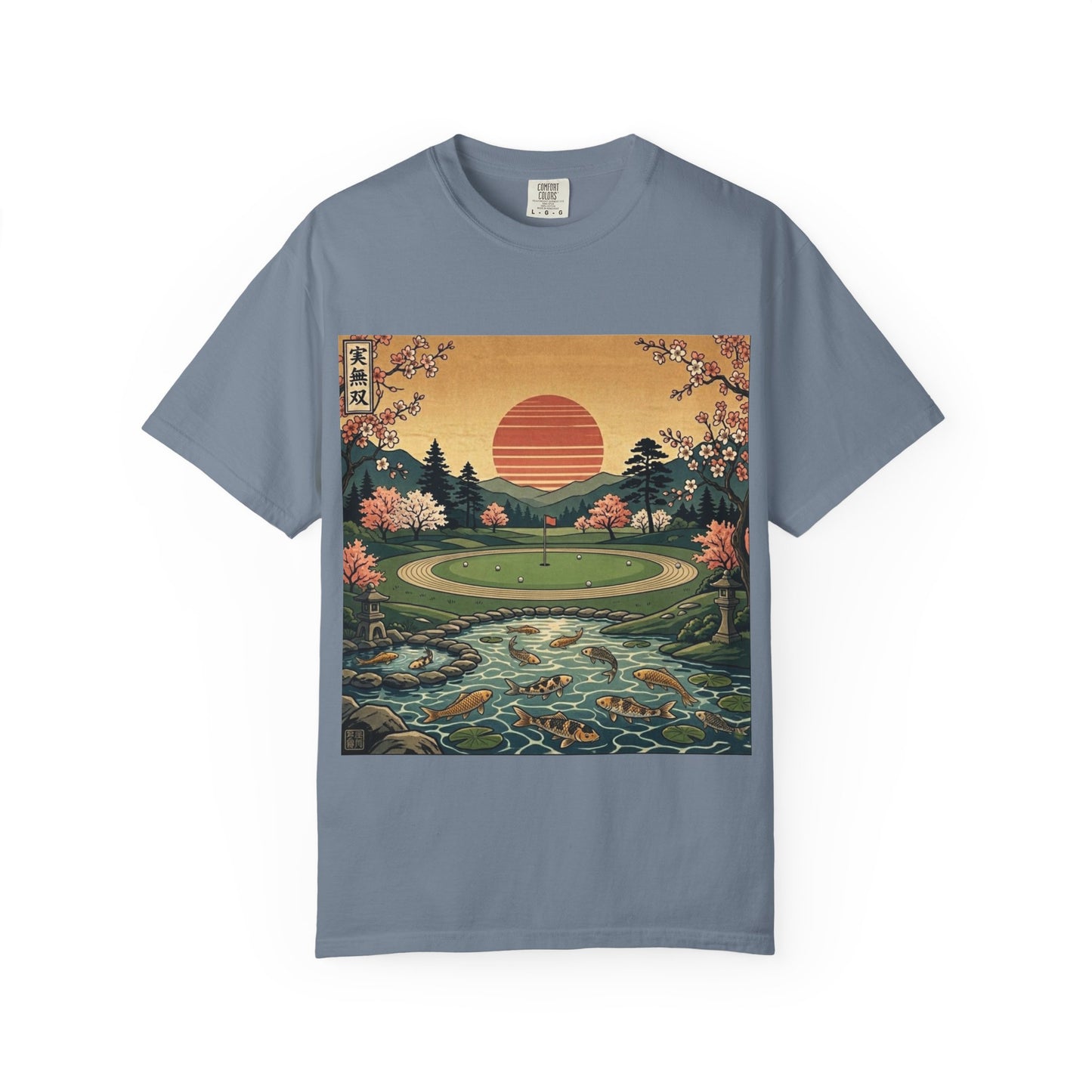 Zen Spot Golf Custom Vintage Scenic Golf Course Sunset Graphic T-Shirt