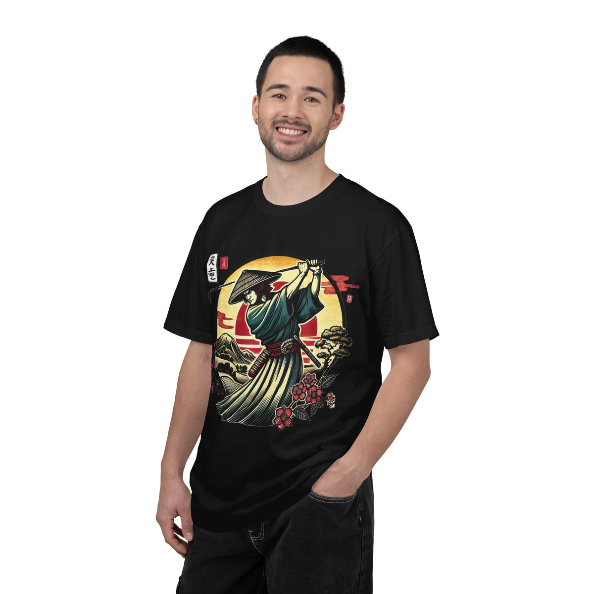 Samurai Sunset T-Shirt — Japanese Warrior Golf Graphic Tee