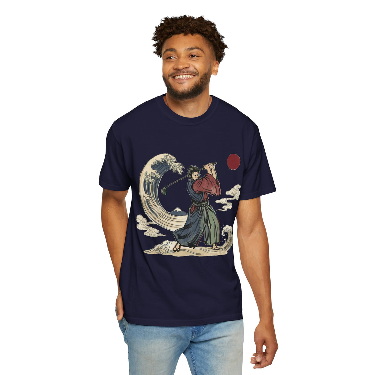 Samurai Golfer T-Shirt — Japanese Wave Golf Art Tee