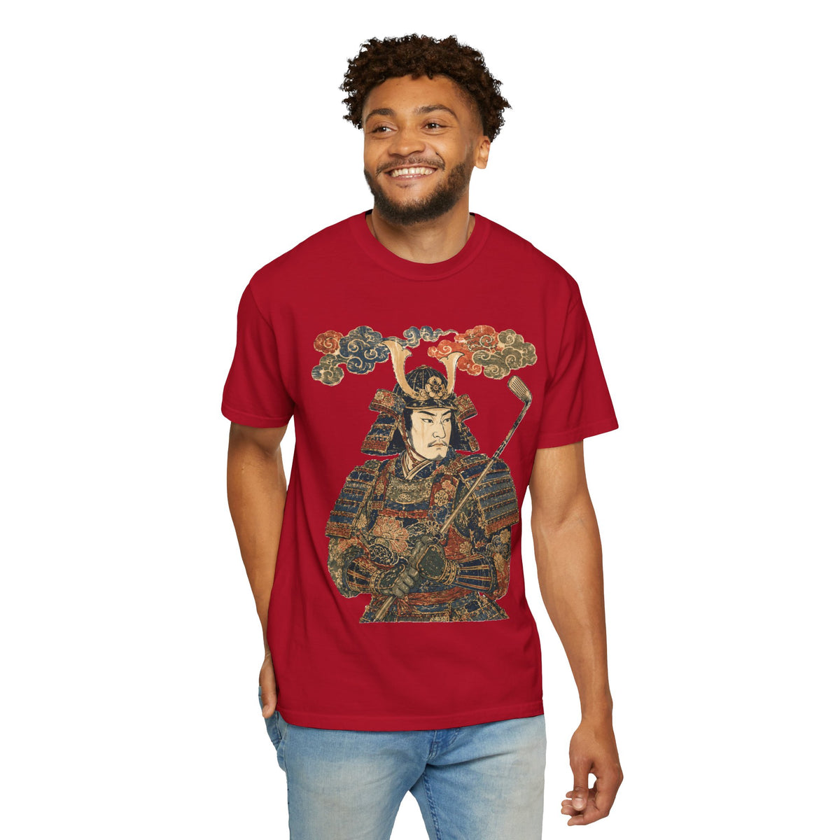 Samurai Golfer Armor Tee — Vintage Japanese Warrior Graphic T-Shirt