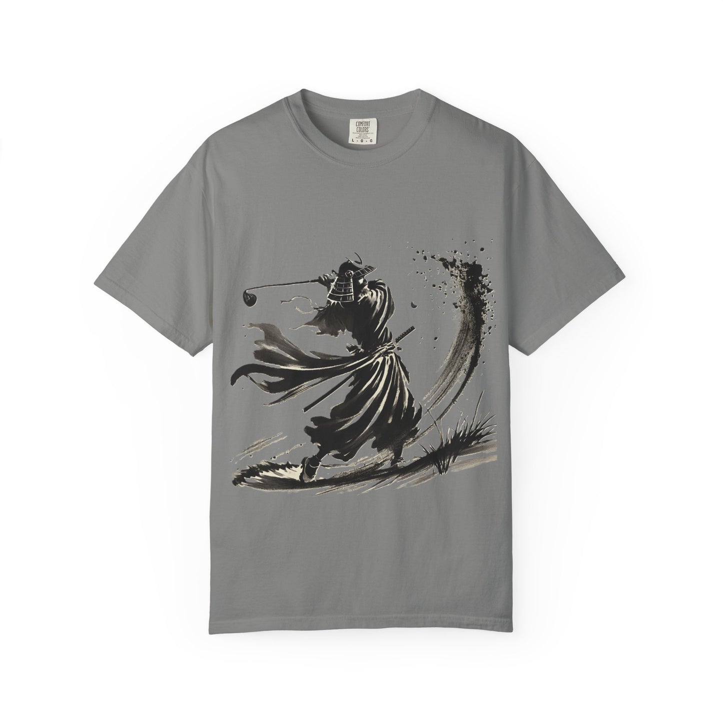 Samurai Golfer Ink Brushstroke T-Shirt
