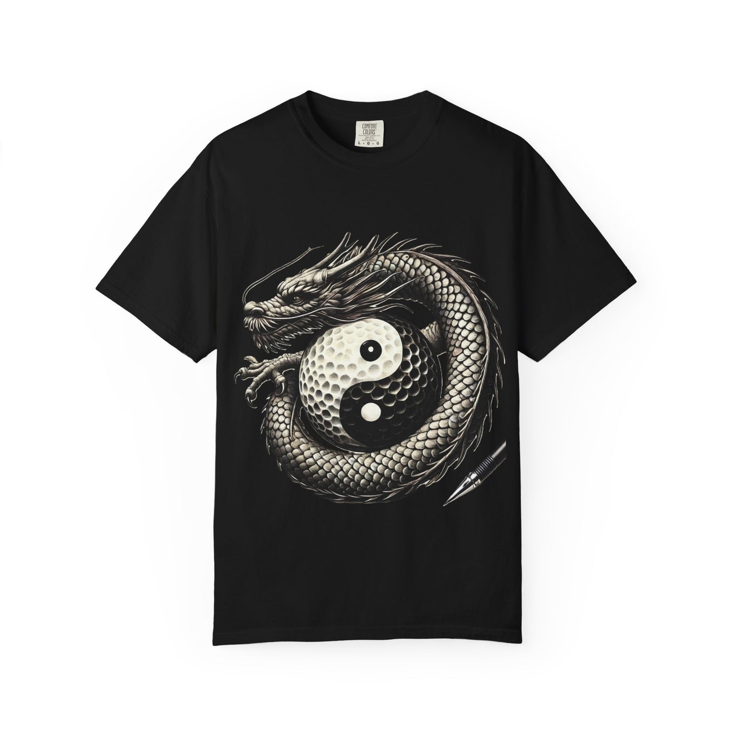 Zen Spot Golf Custom Yin Yang Dragon Golf Ball Graphic T-Shirt