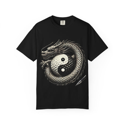 Zen Spot Golf Custom Yin Yang Dragon Golf Ball Graphic T-Shirt