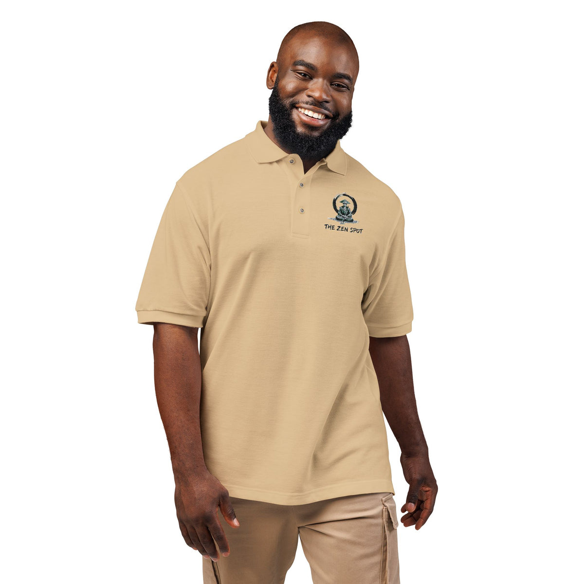 Meditation Samurai Golfer Enso Circle Polo