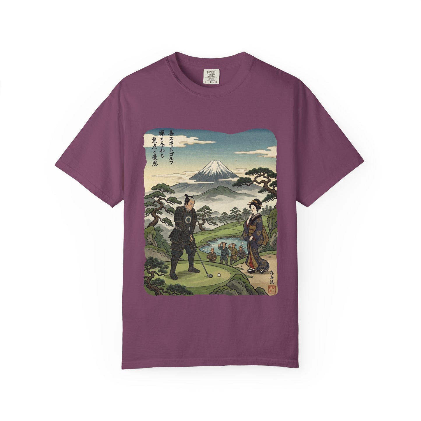 Zen Spot Golf Custom Vintage Mount Fuji Golfing Graphic T-Shirt
