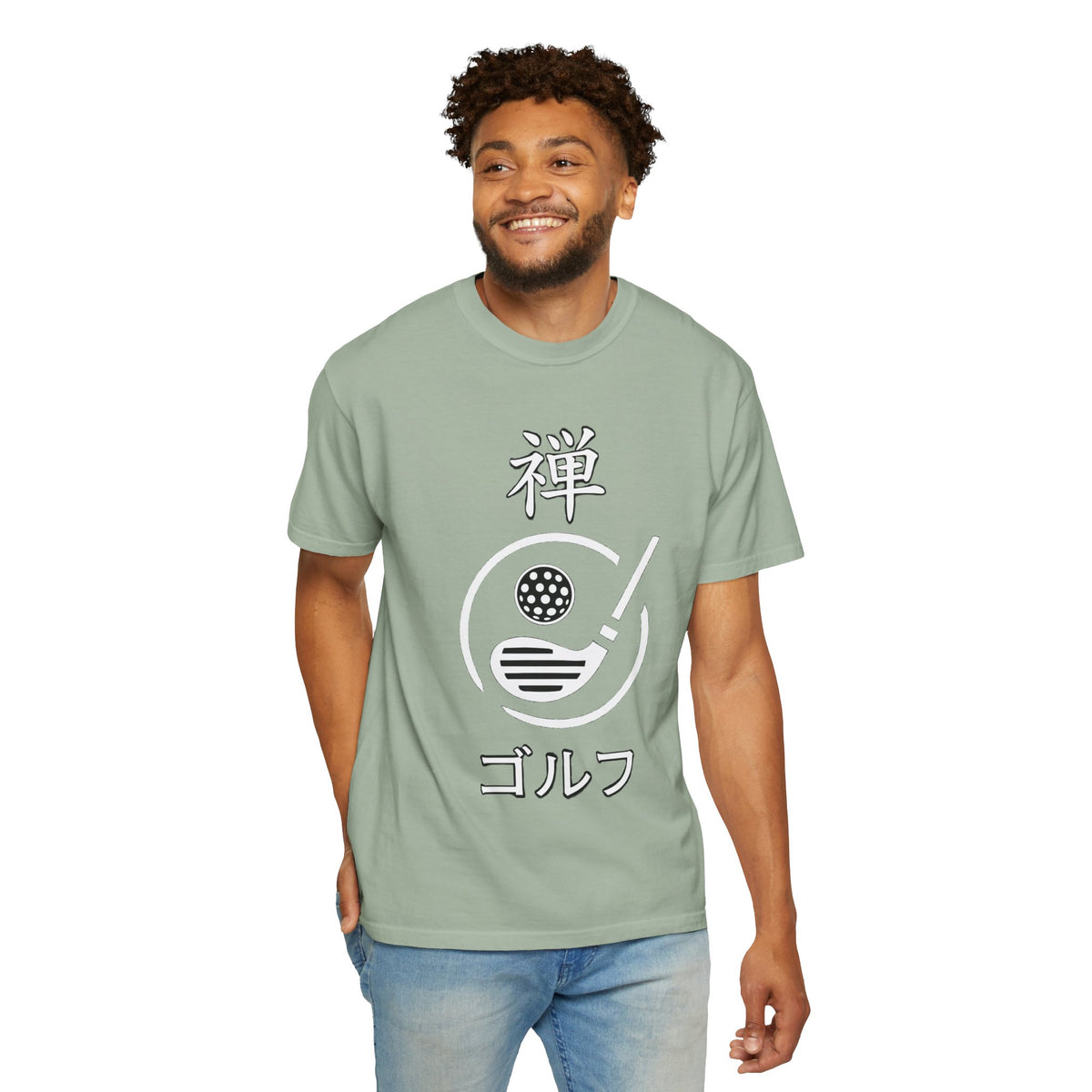 Zen Golf Minimalist Japanese Kanji Graphic T-Shirt