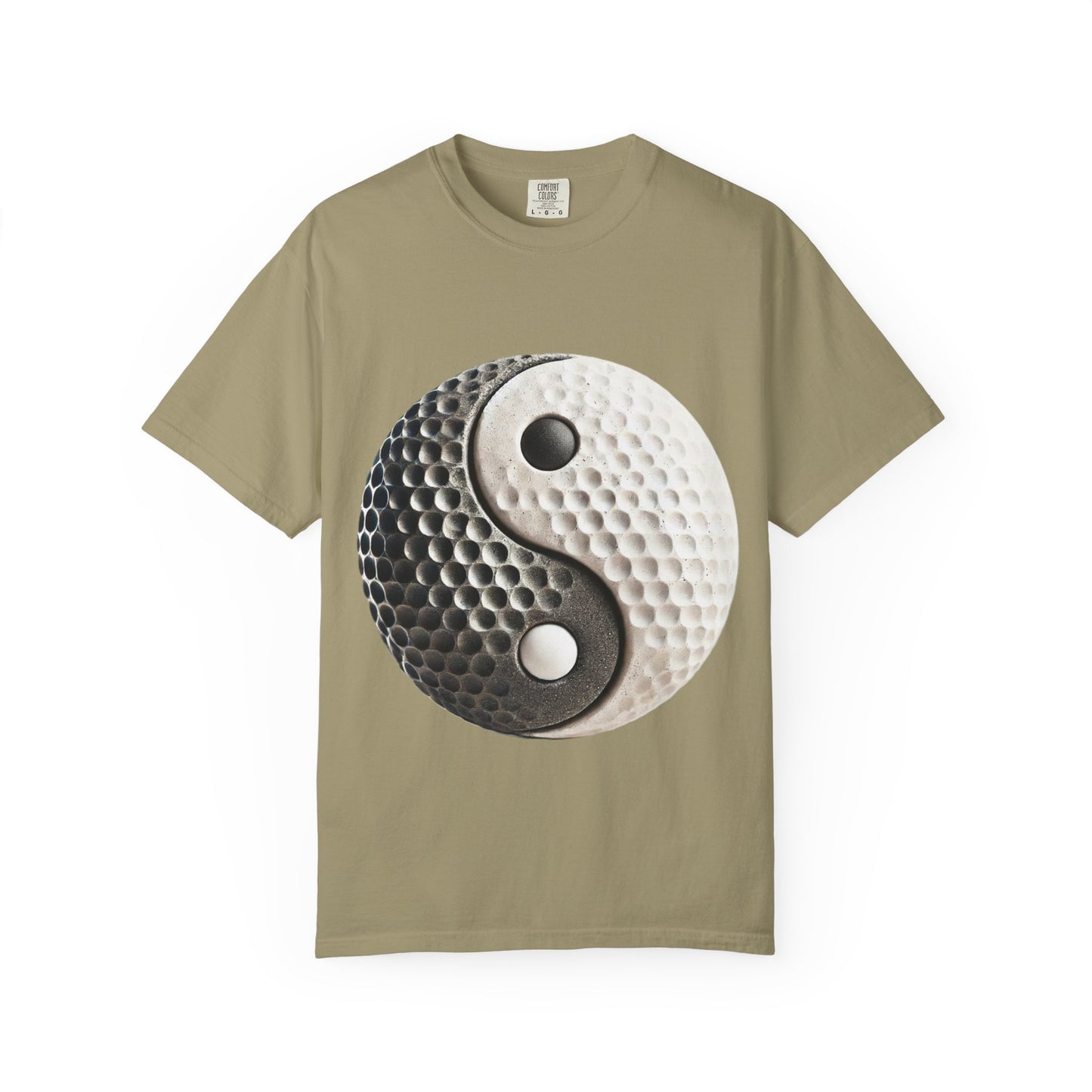 Zen Spot Customized Comfort Colors Yin Yang Golf Ball T-Shirt — Golf Yin-Yang Tee