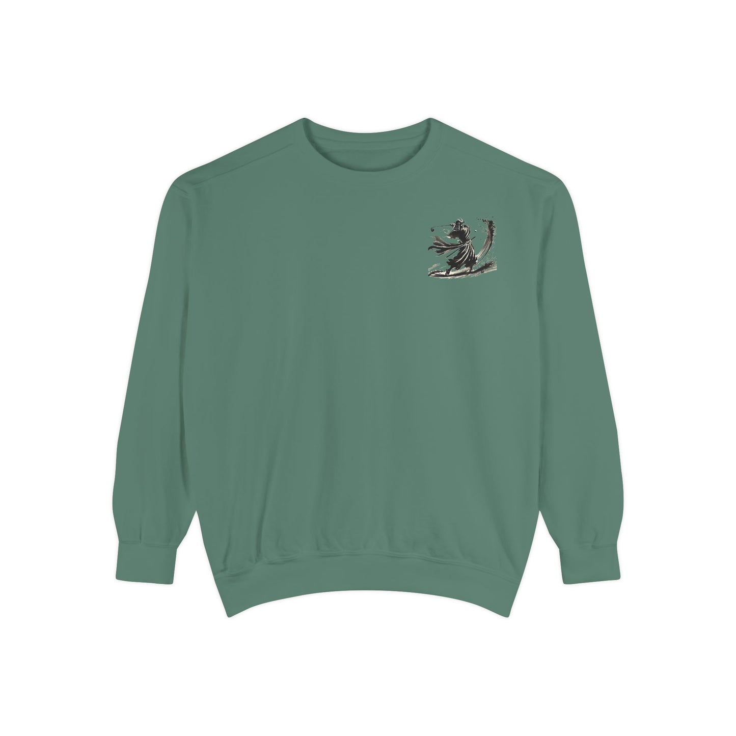 Zen Spot Golf Custom Ink Brush Warrior Samurai Golfer Graphic Sweatshirt