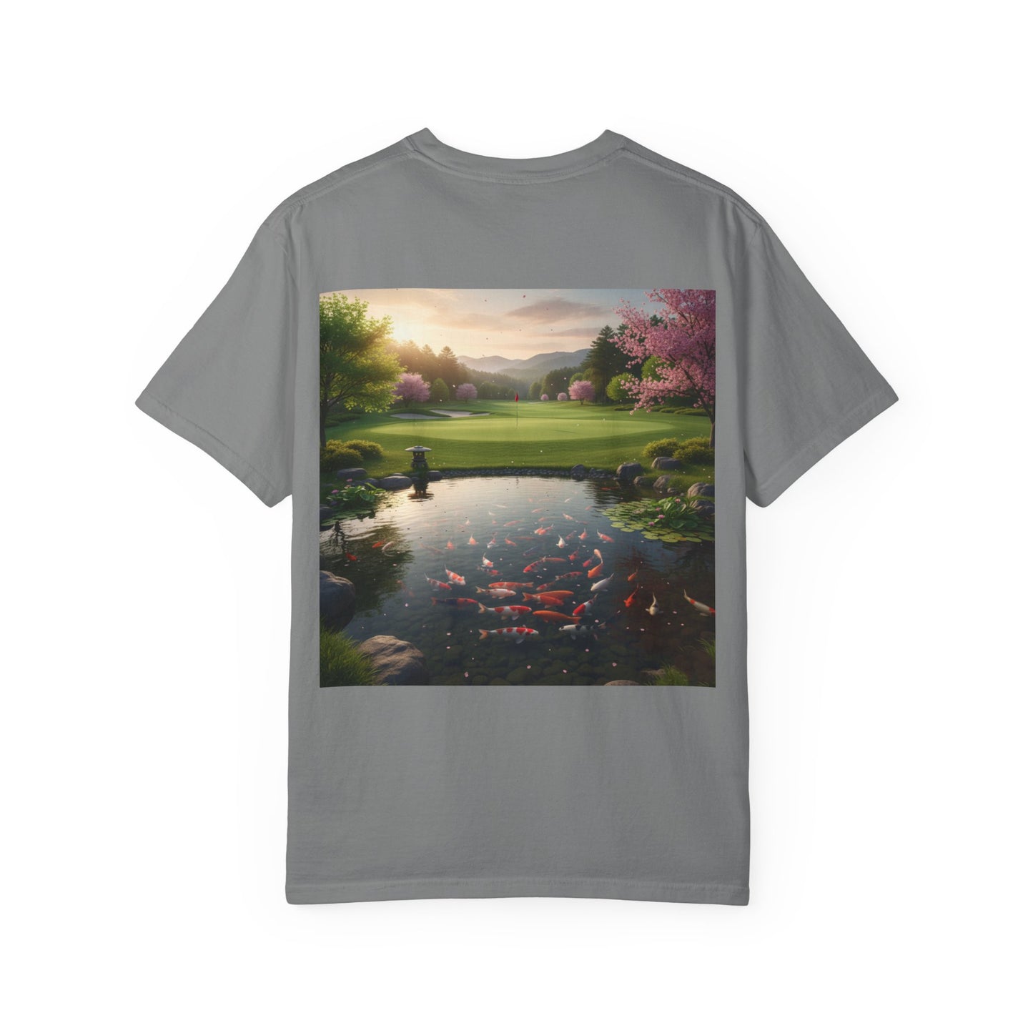 Zen Spot — Koi Pond Sunset Graphic Tee (Back Print)