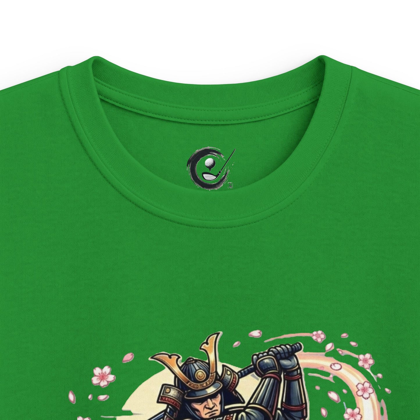 Zen Spot Golf Custom Samurai Golfer Kids Vintage Warrior Swing Graphic T‑Shirt