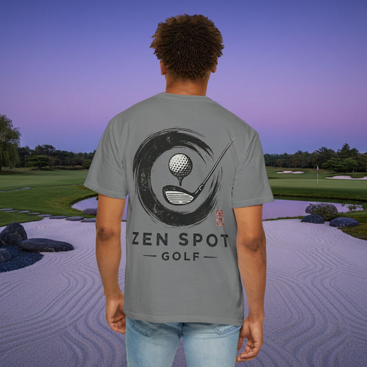 Zen Spot Golf Shop Logo Chest and Back Design Graphic T-Shirt