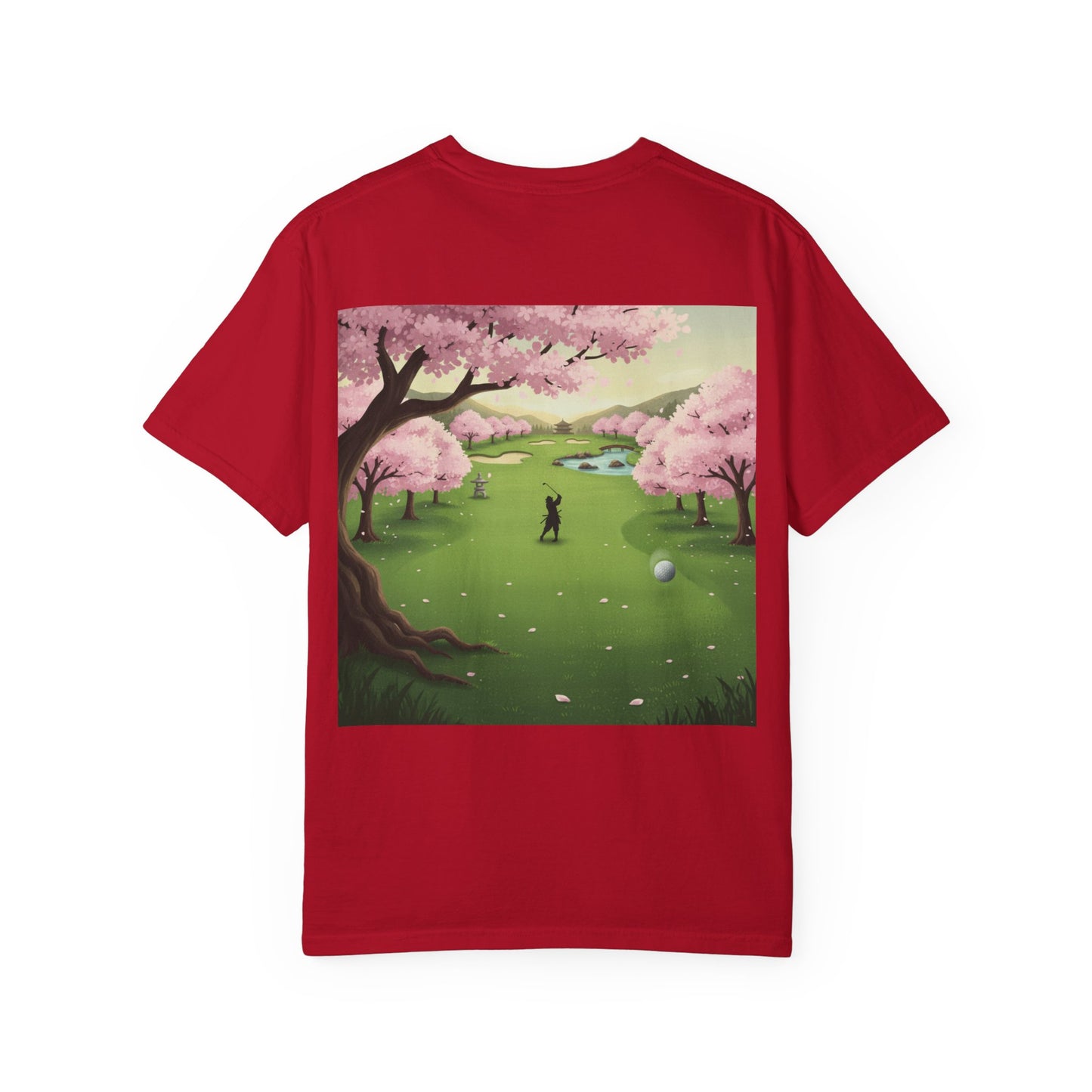 Golf Course Cherry Blossom T-Shirt – Scenic Golfer Graphic Tee